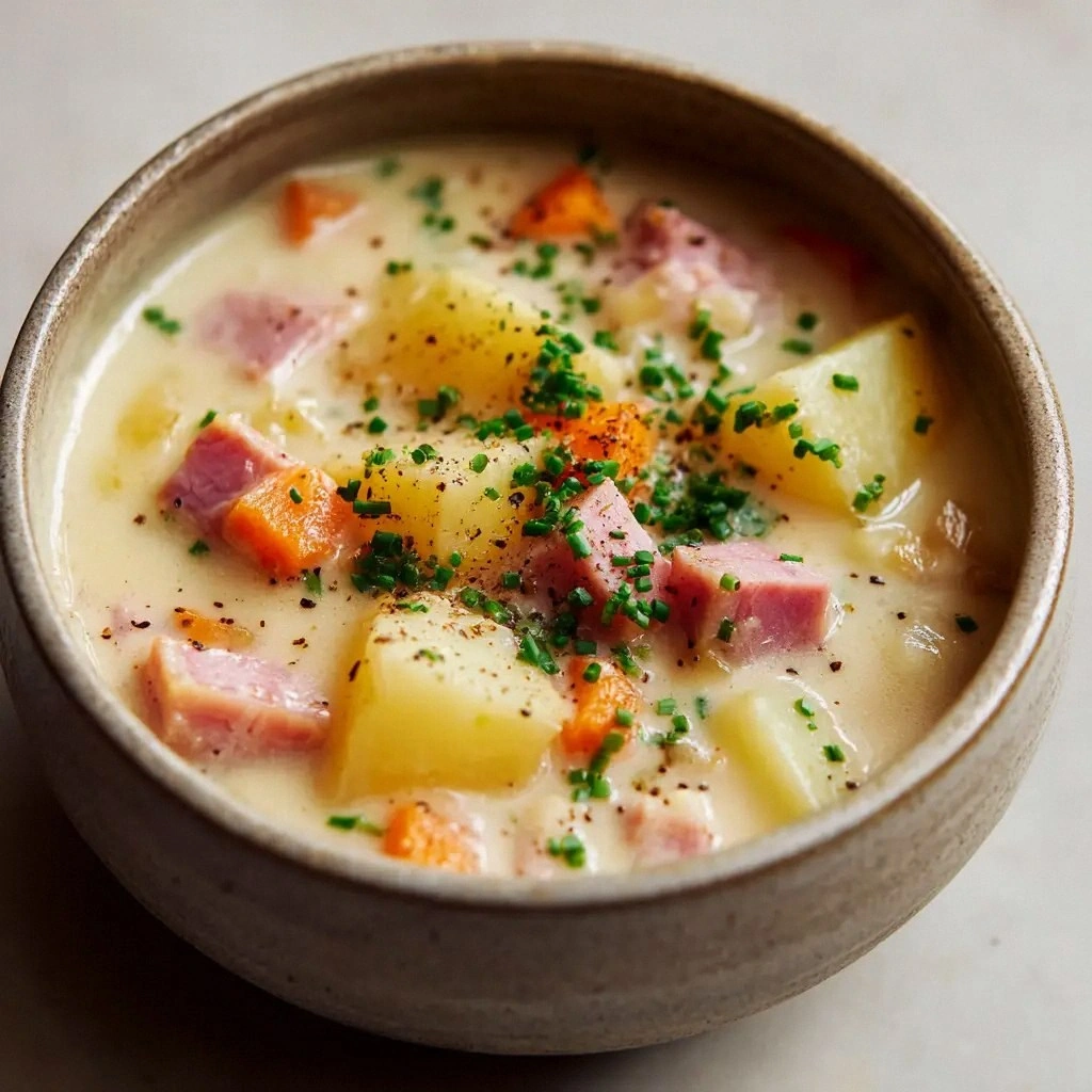 Creamy Potato and Ham Soup: Th