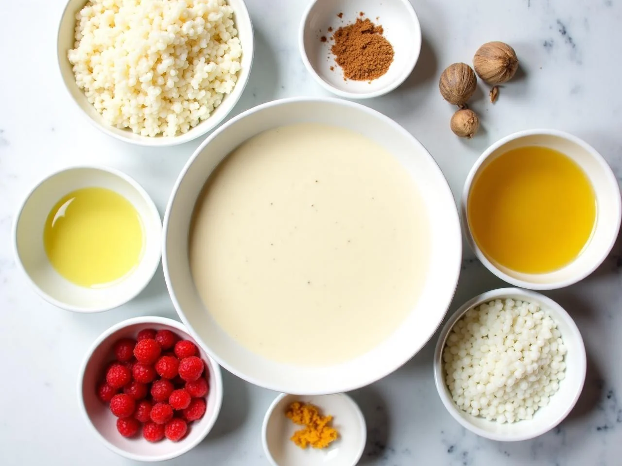Ingredients for Creamy Rice Pudding