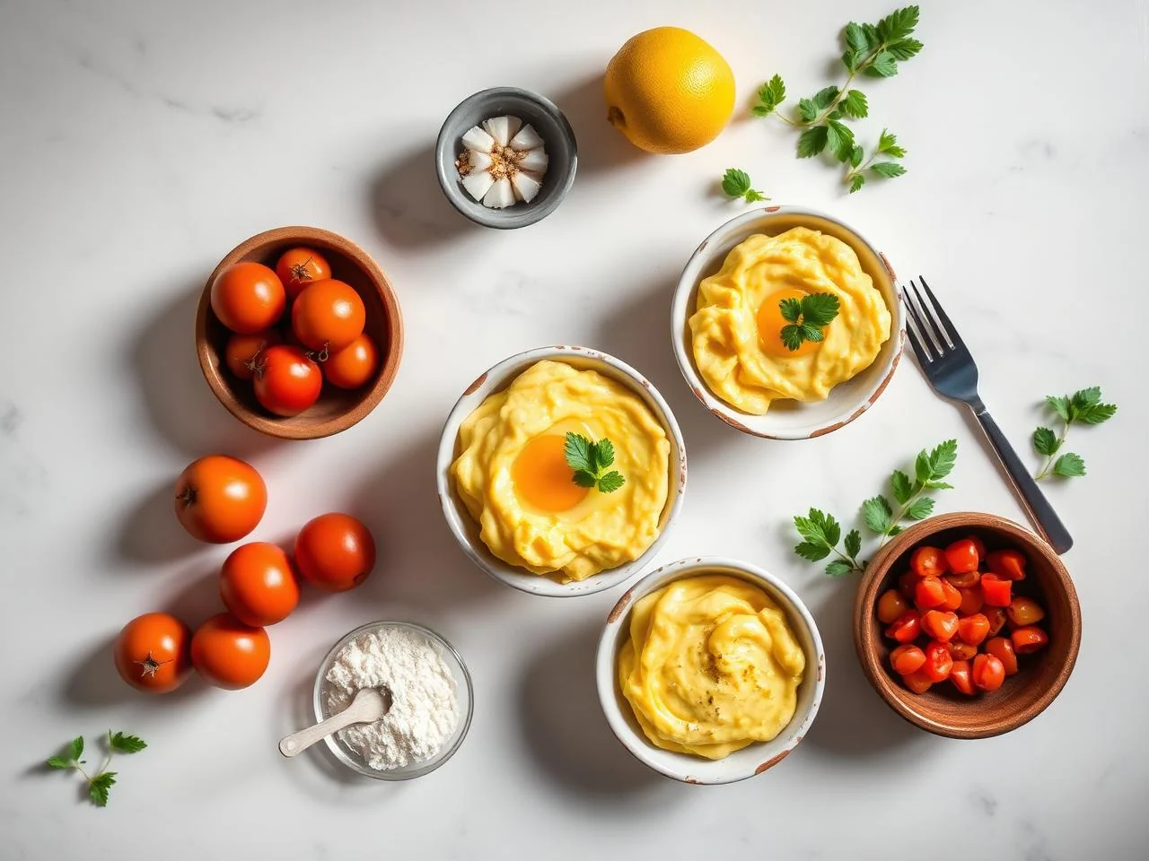 Ingredients for Creamy Scrambled Eggs