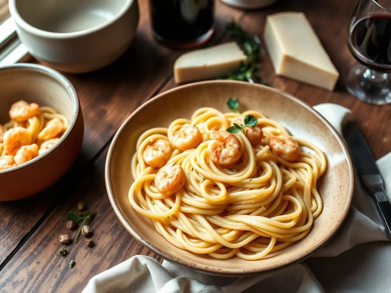 Creamy Shrimp Fettuccine
