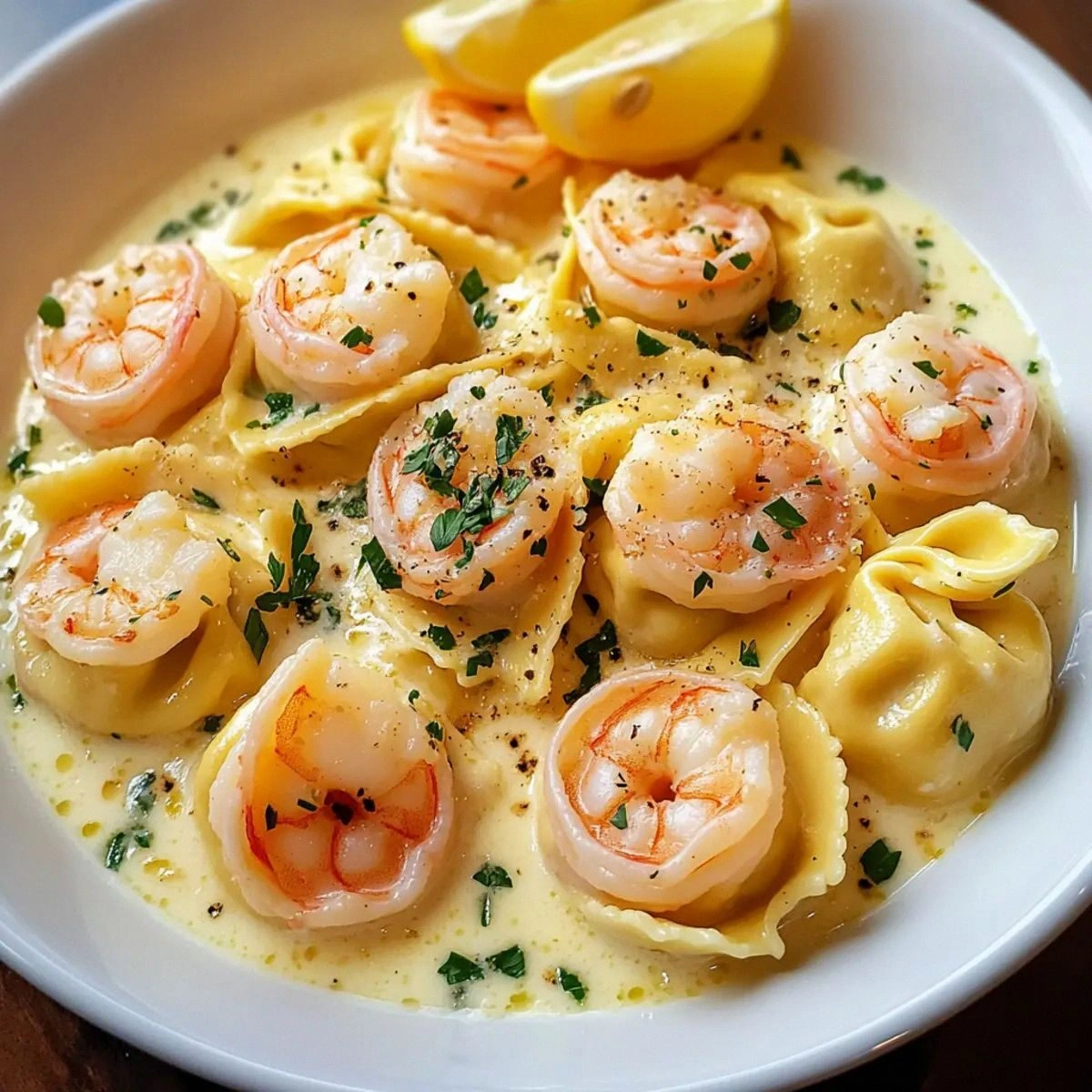 Creamy Shrimp Tortellini in Lemon Garlic Cream Sauce Delight