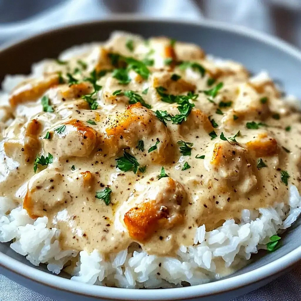 Creamy Smothered Chicken and Rice