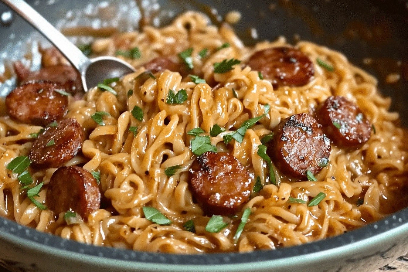 Creamy Spicy Garlic Noodles wi
