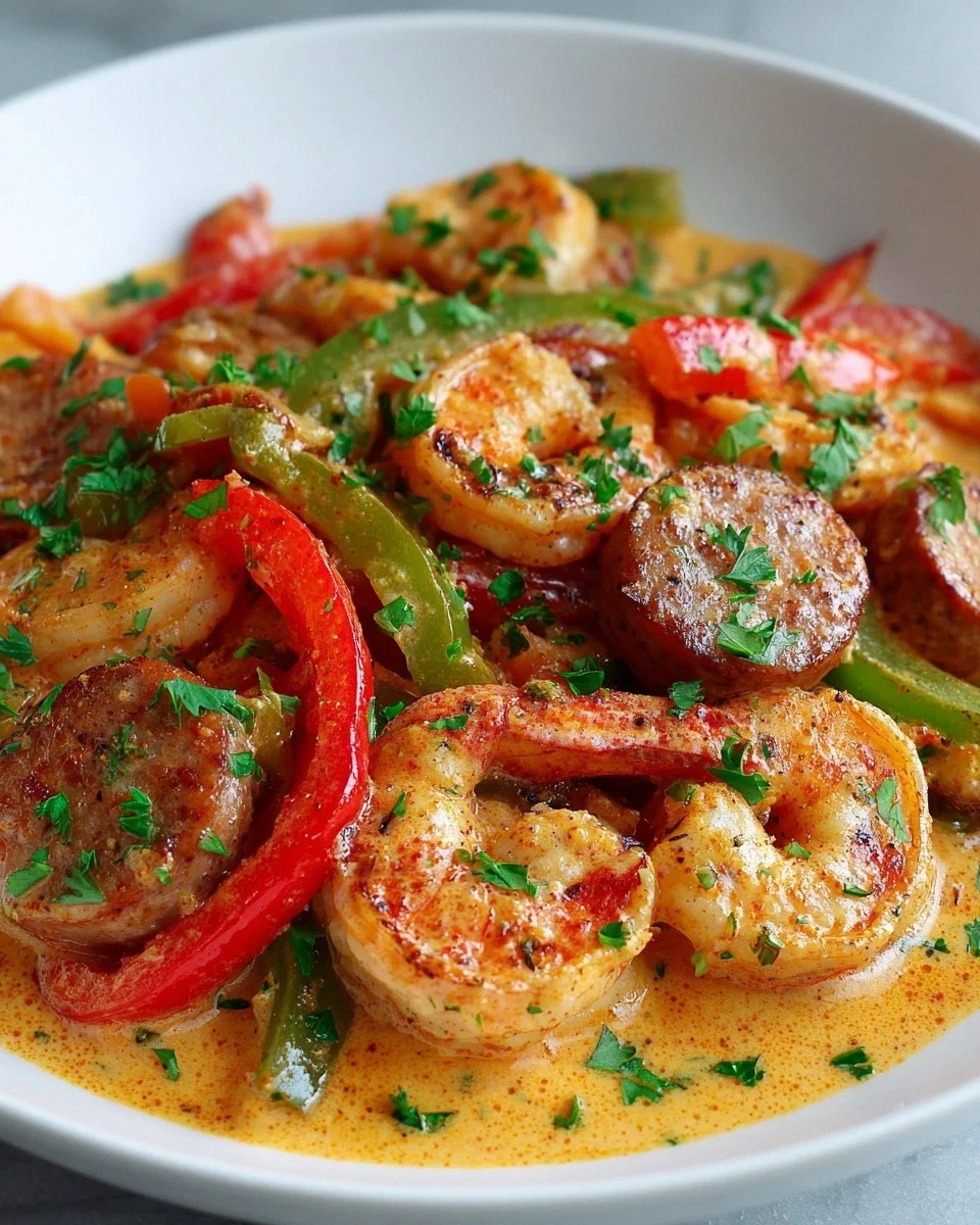 Creamy Spicy Keto Shrimp and Beef Skillet Delight