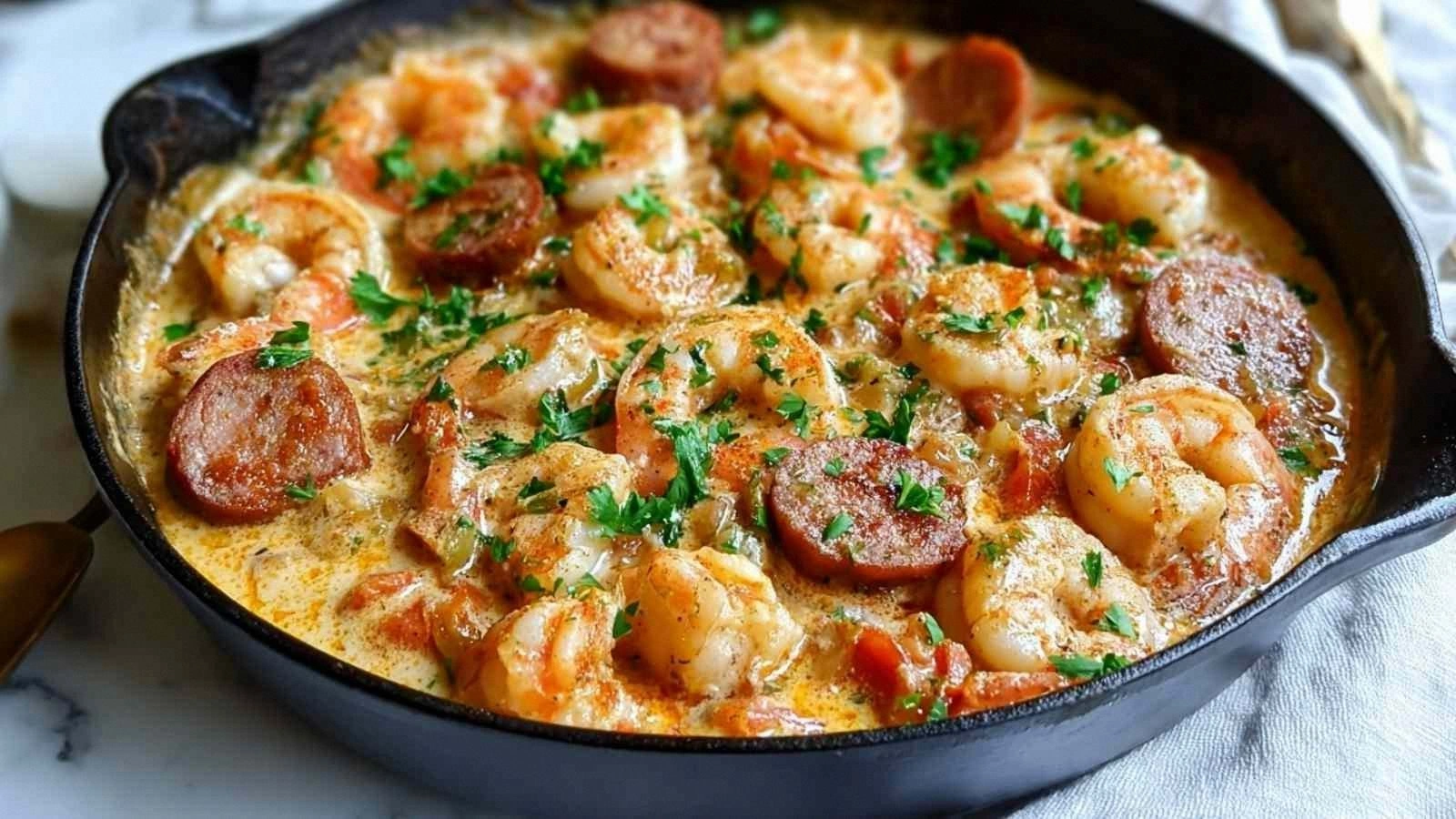 Creamy Spicy Keto Shrimp and S