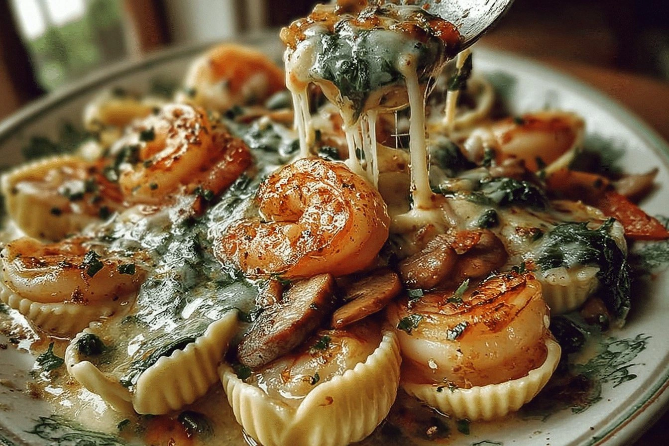 Creamy Spinach Mushroom Shrimp