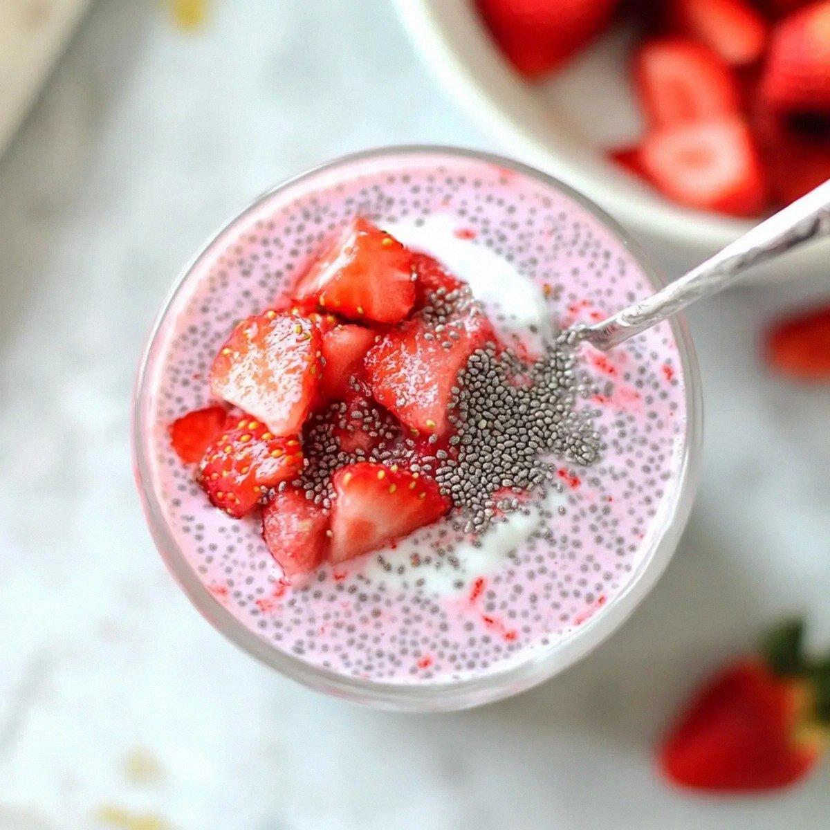 Creamy Strawberry Chia Pudding with Greek Yogurt for a Wholesome Boost