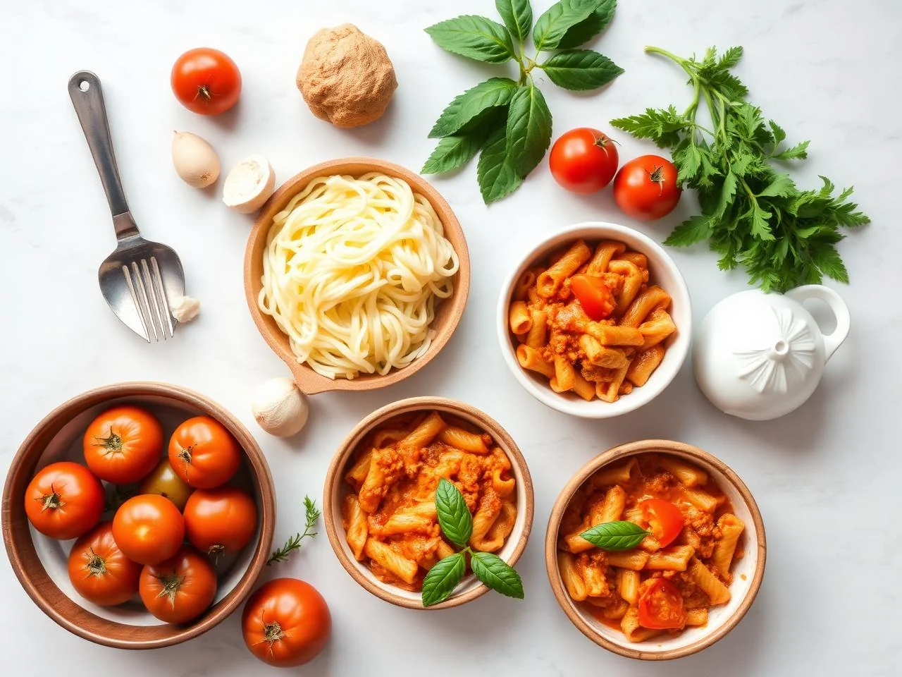 Ingredients for Creamy Tomato Pasta Bake