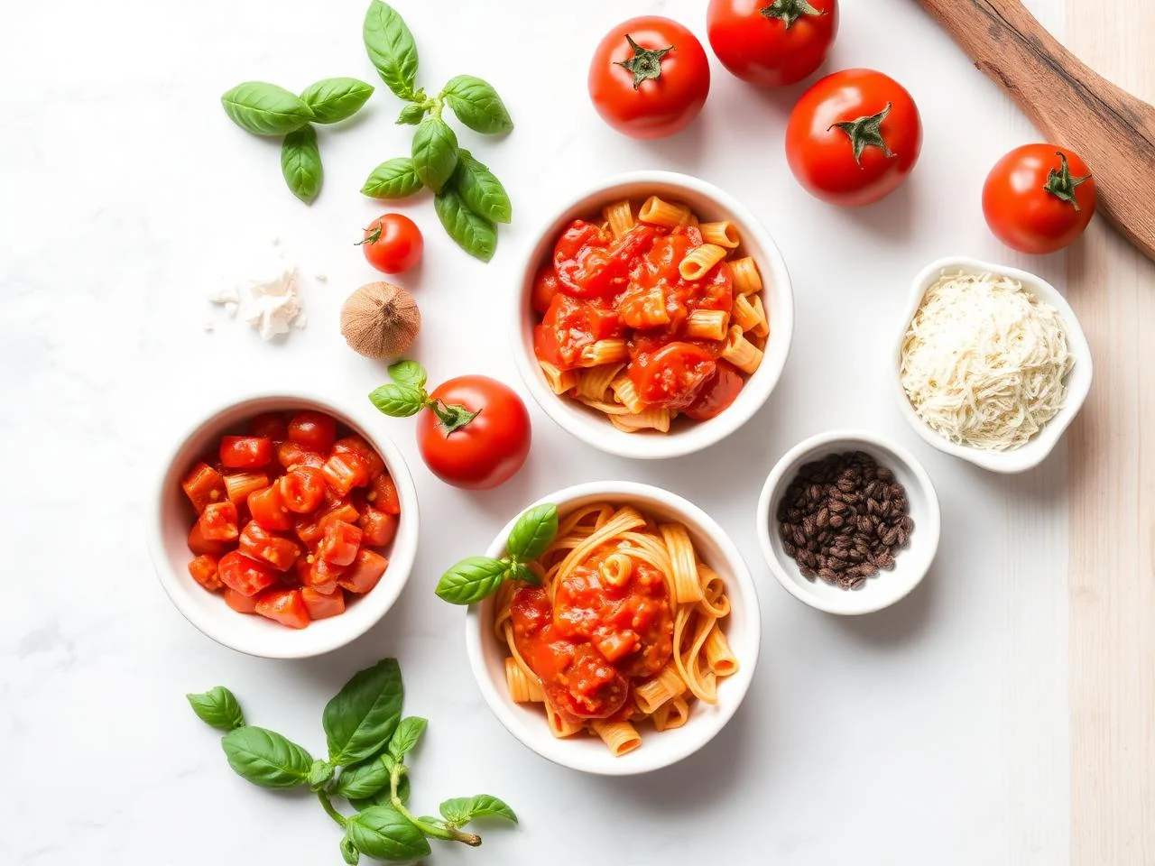 Ingredients for Creamy Tomato Pasta Bake