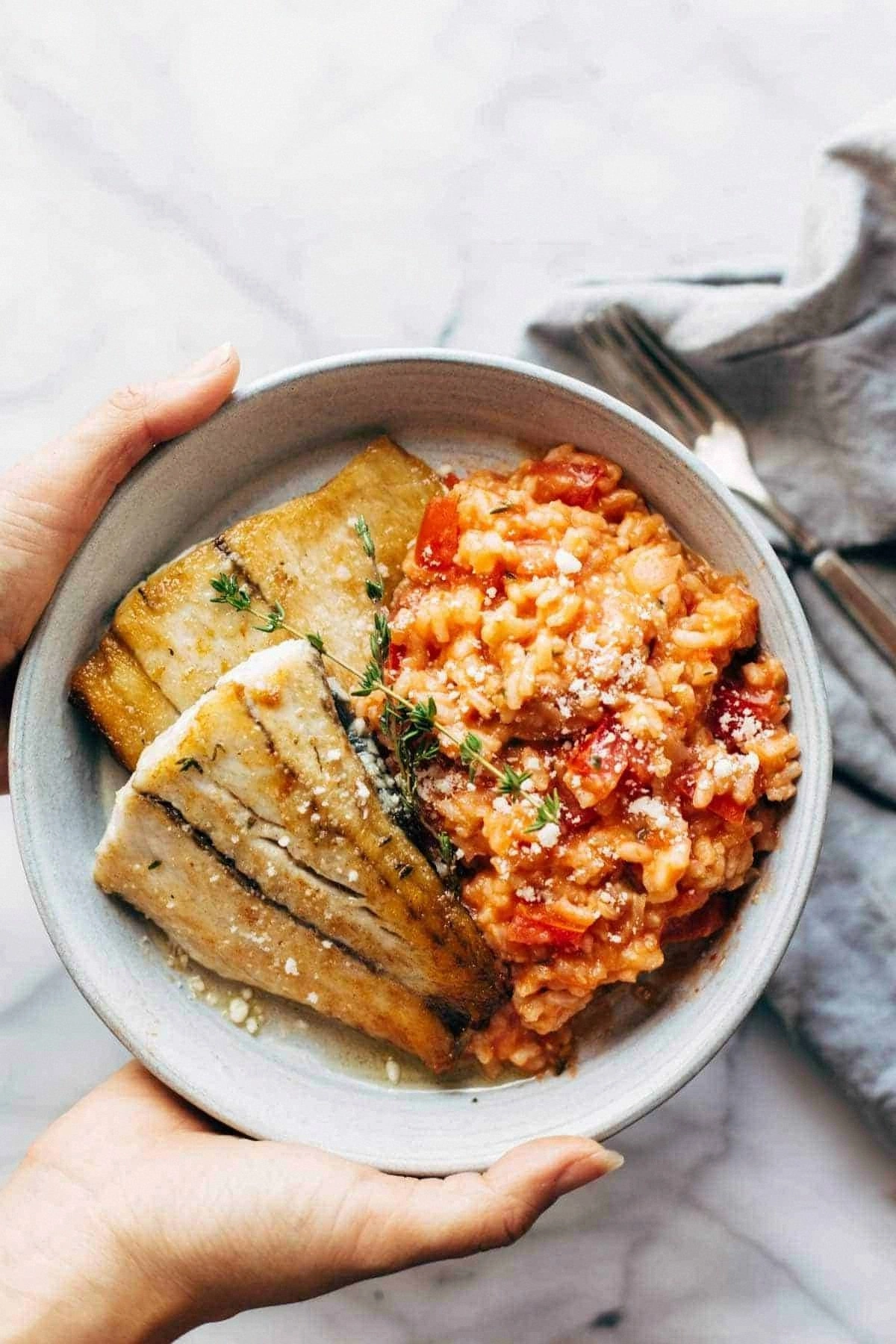 Creamy Tomato Risotto with Pan