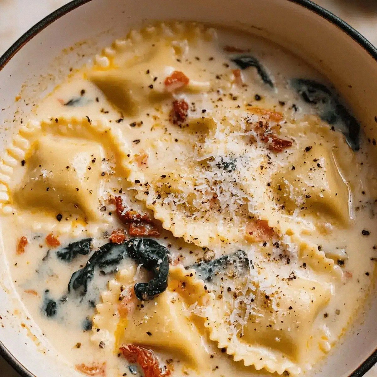Creamy Tuscan Ravioli Soup: A Hug in a Bowl