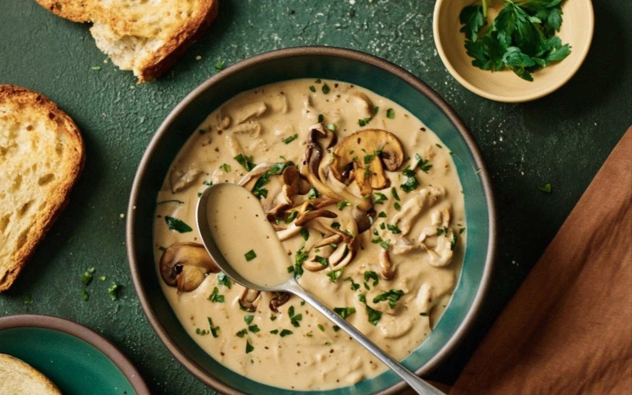 Creamy Vegan Mushroom Soup (Ul