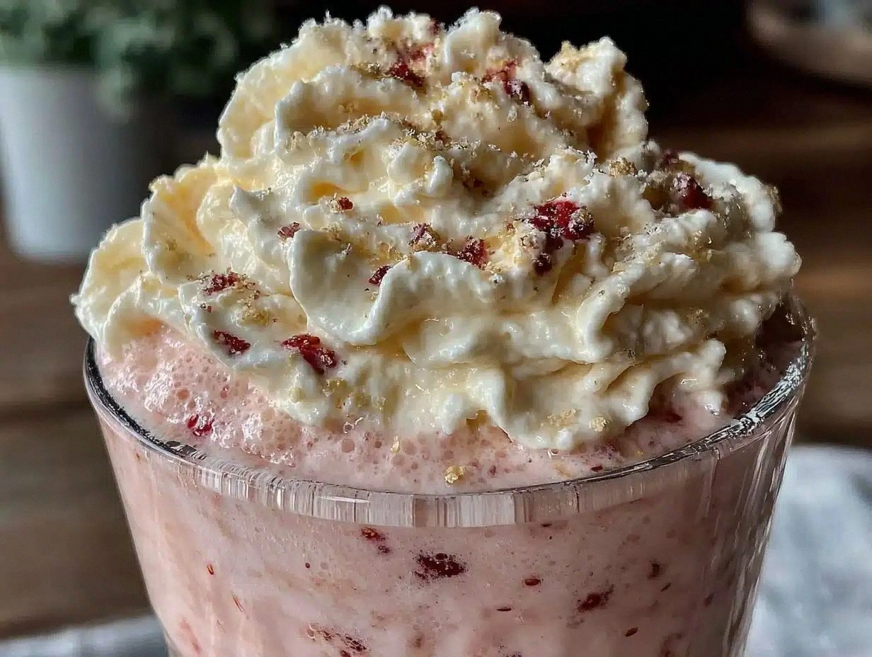 Creamy Whipped Strawberry Milk Recipe with Perfect Vanilla Cream Top