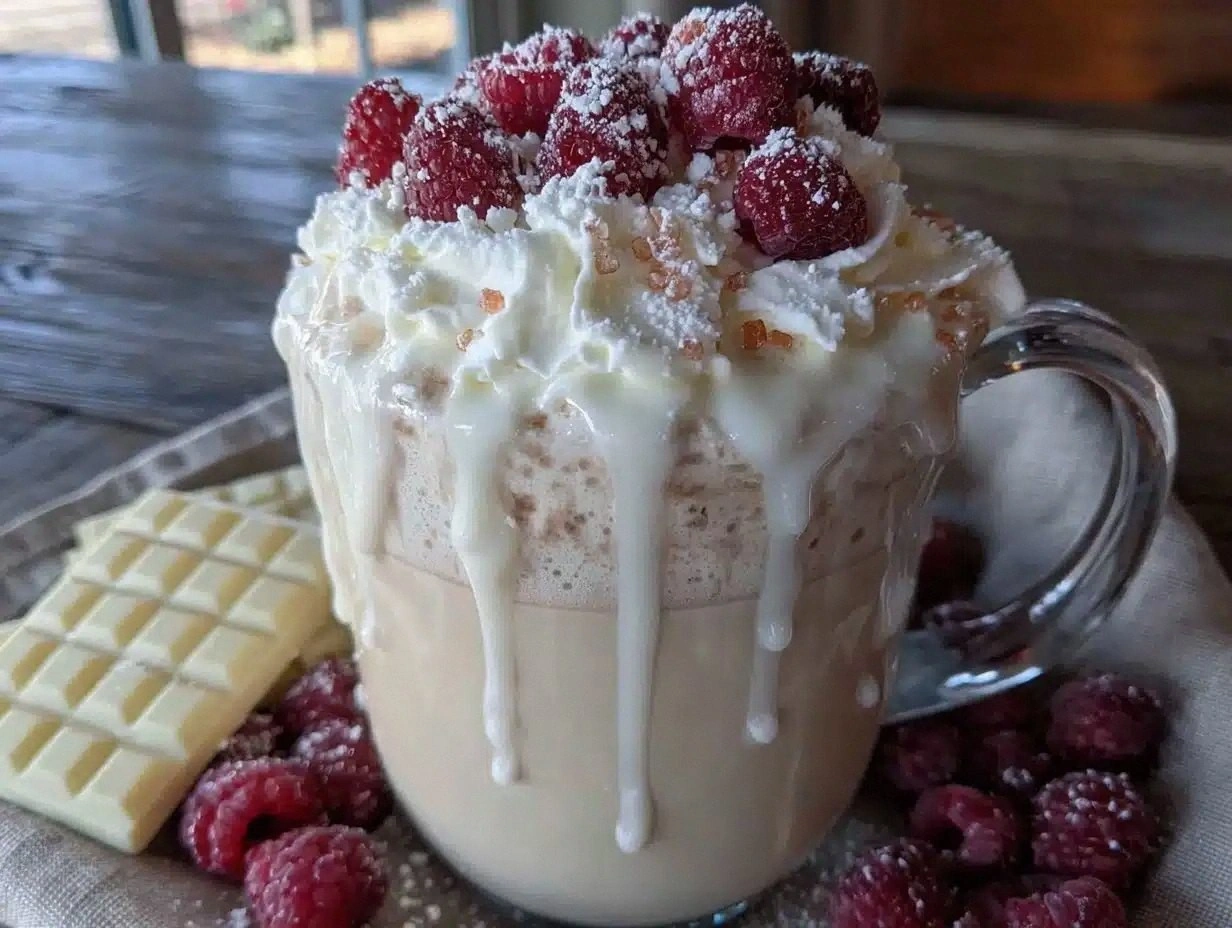 Creamy White Chocolate Raspberry Hot Cocoa Recipe Easy Homemade Winter Drink