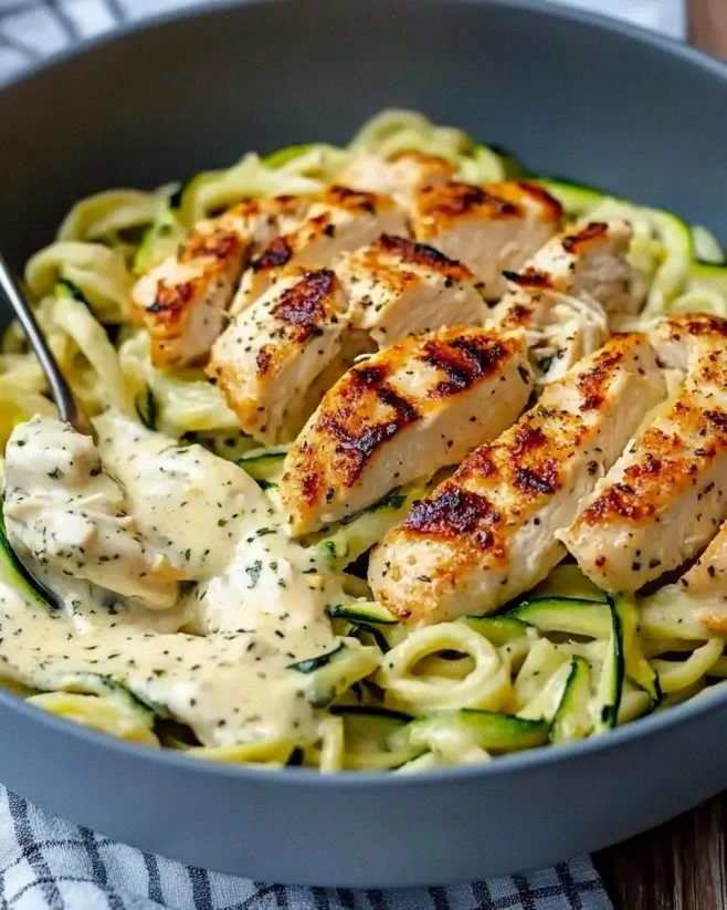 Creamy Zucchini Noodle Chicken Alfredo: A Healthy Delight!