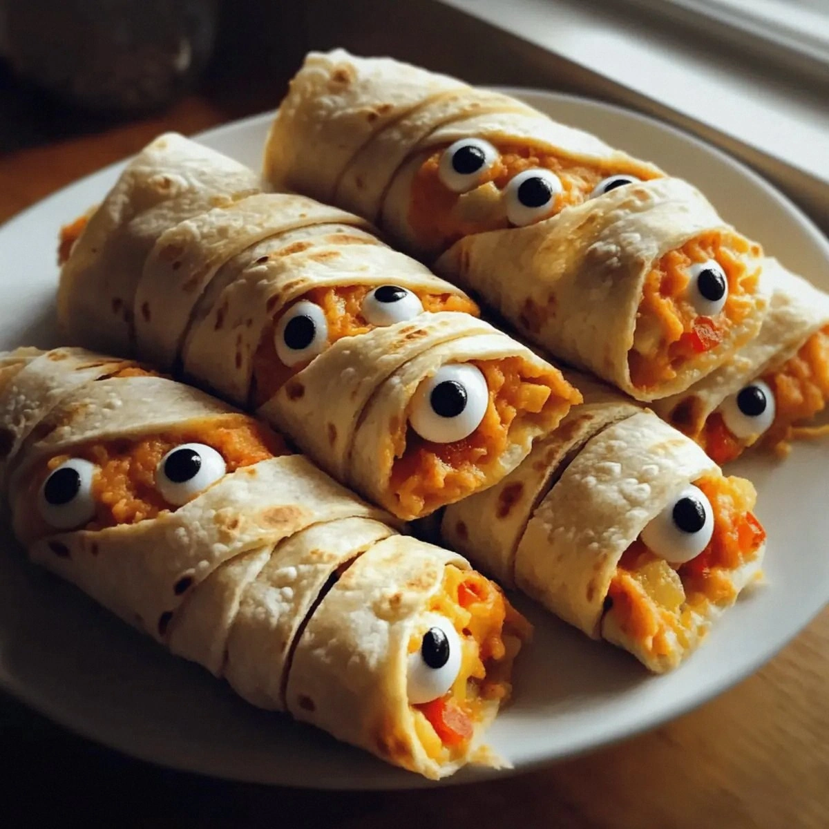 Creepy-Cute Mummy Veggie Wraps for a Spooky Healthy Snack