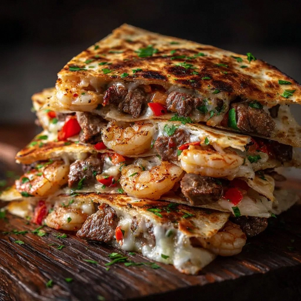 Creole Steak and Shrimp Quesad