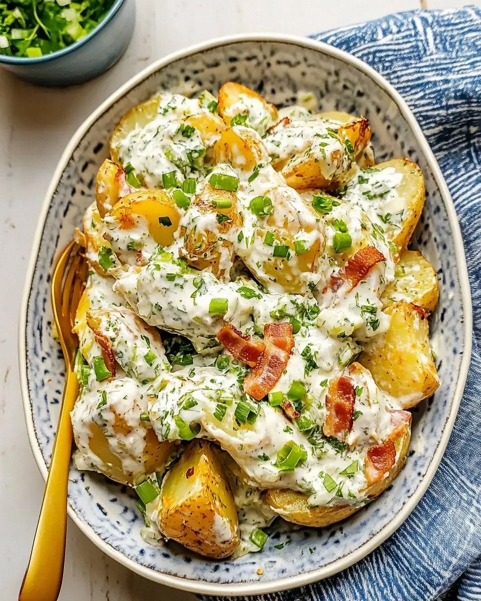 Crispy Bacon and Green Onion Potato Salad is delicious!