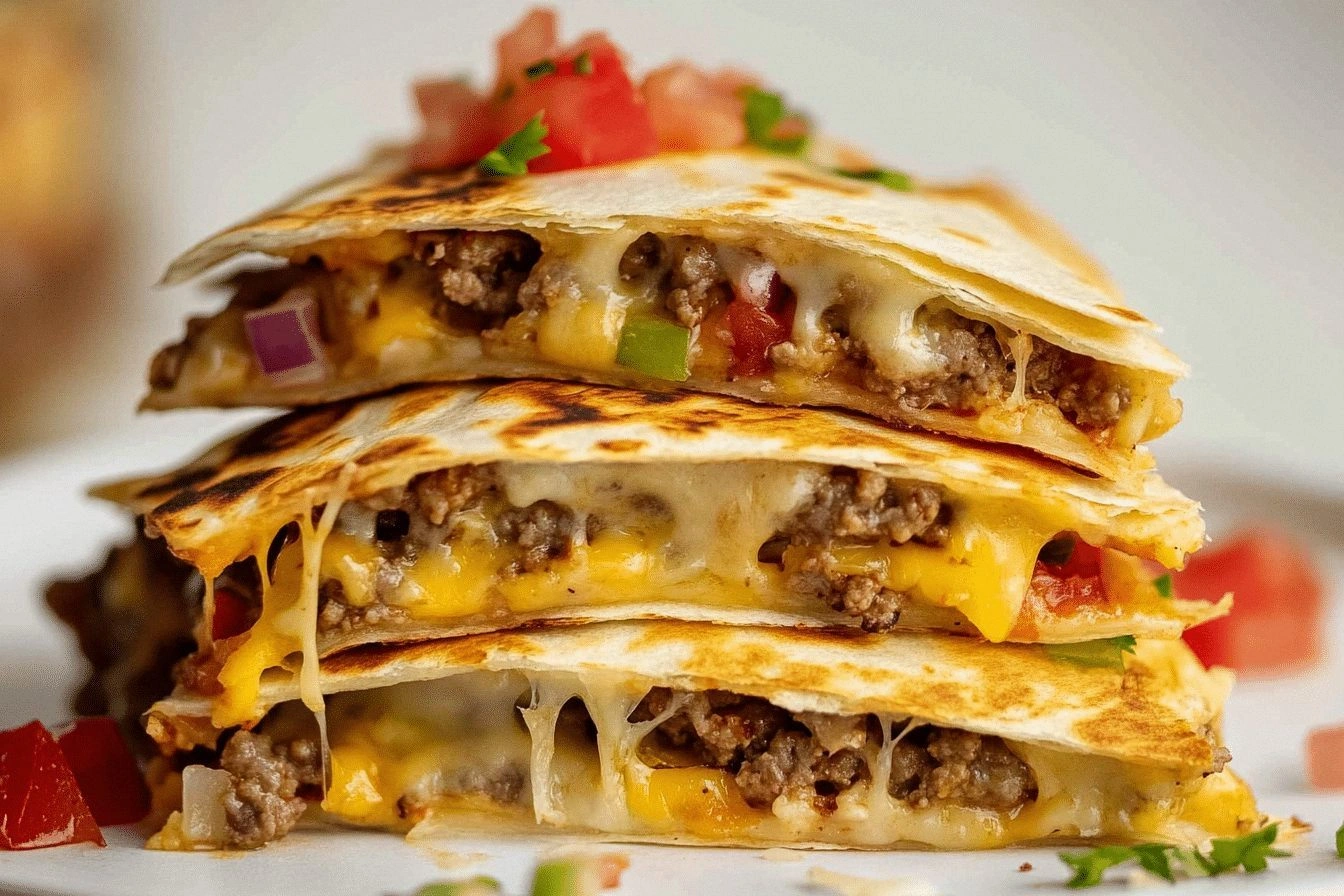 Crispy Baked Cheeseburger Ques