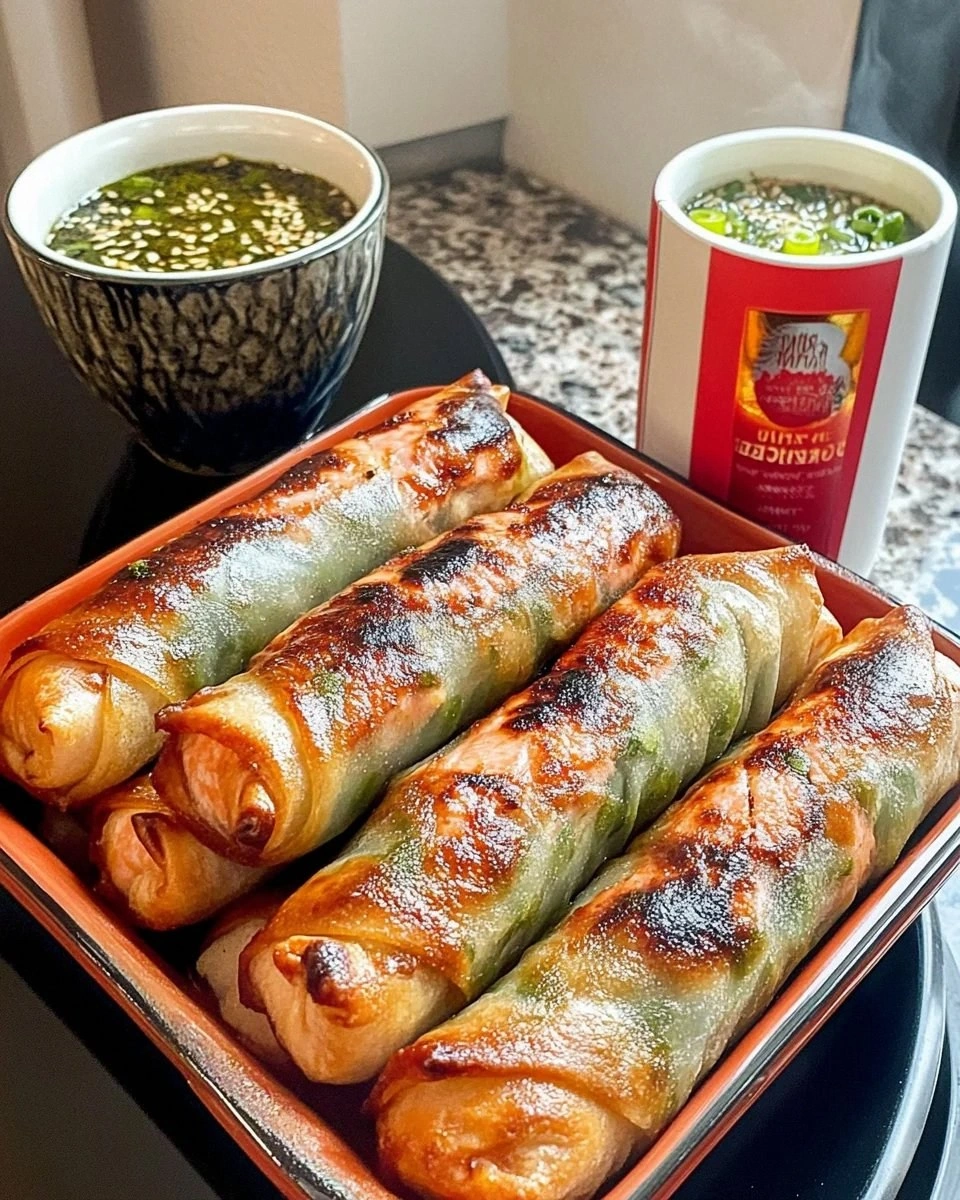 Crispy Baked Salmon Spring Rolls Recipe is delicious!