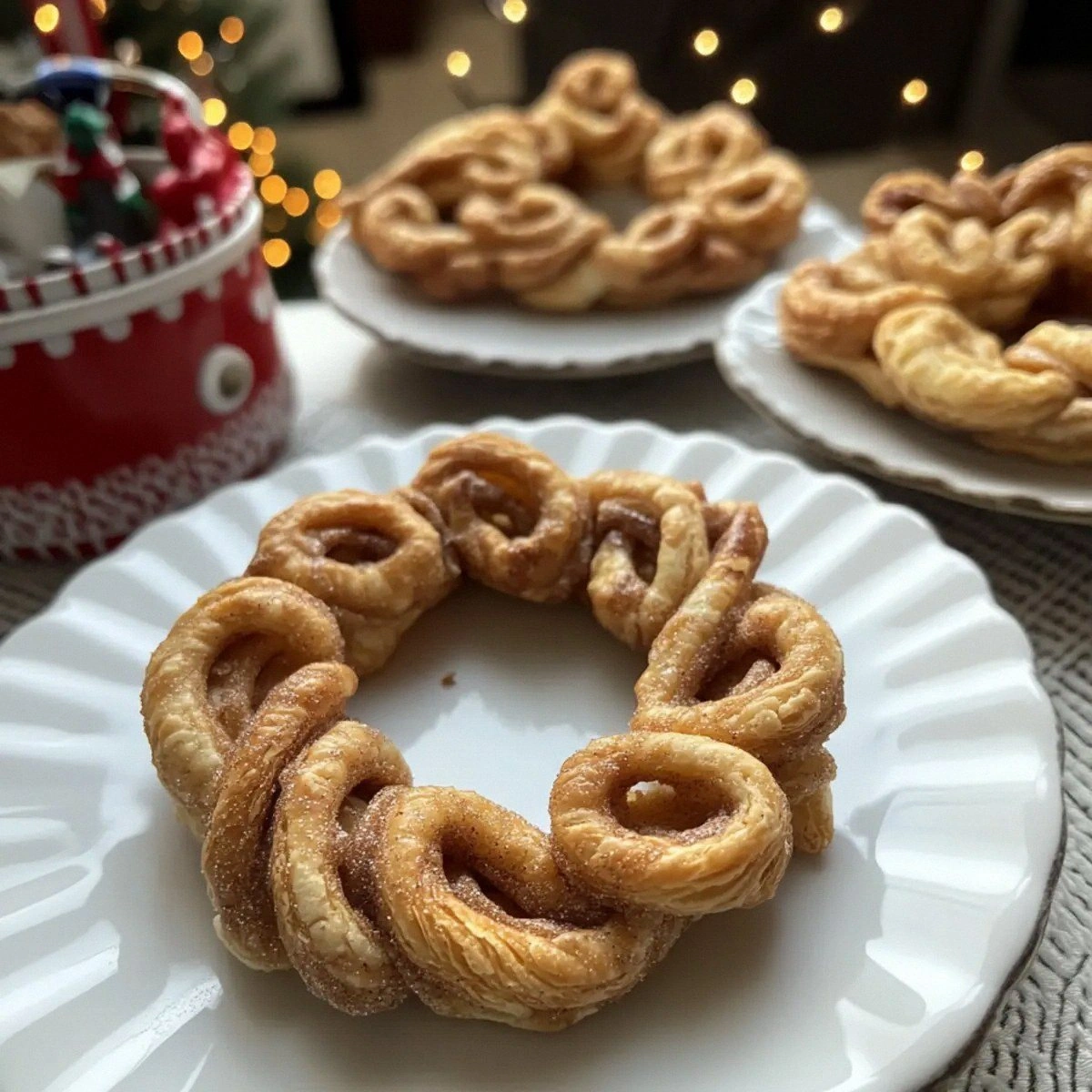 Crispy Christmas Wreath Palmiers for Festive Delight