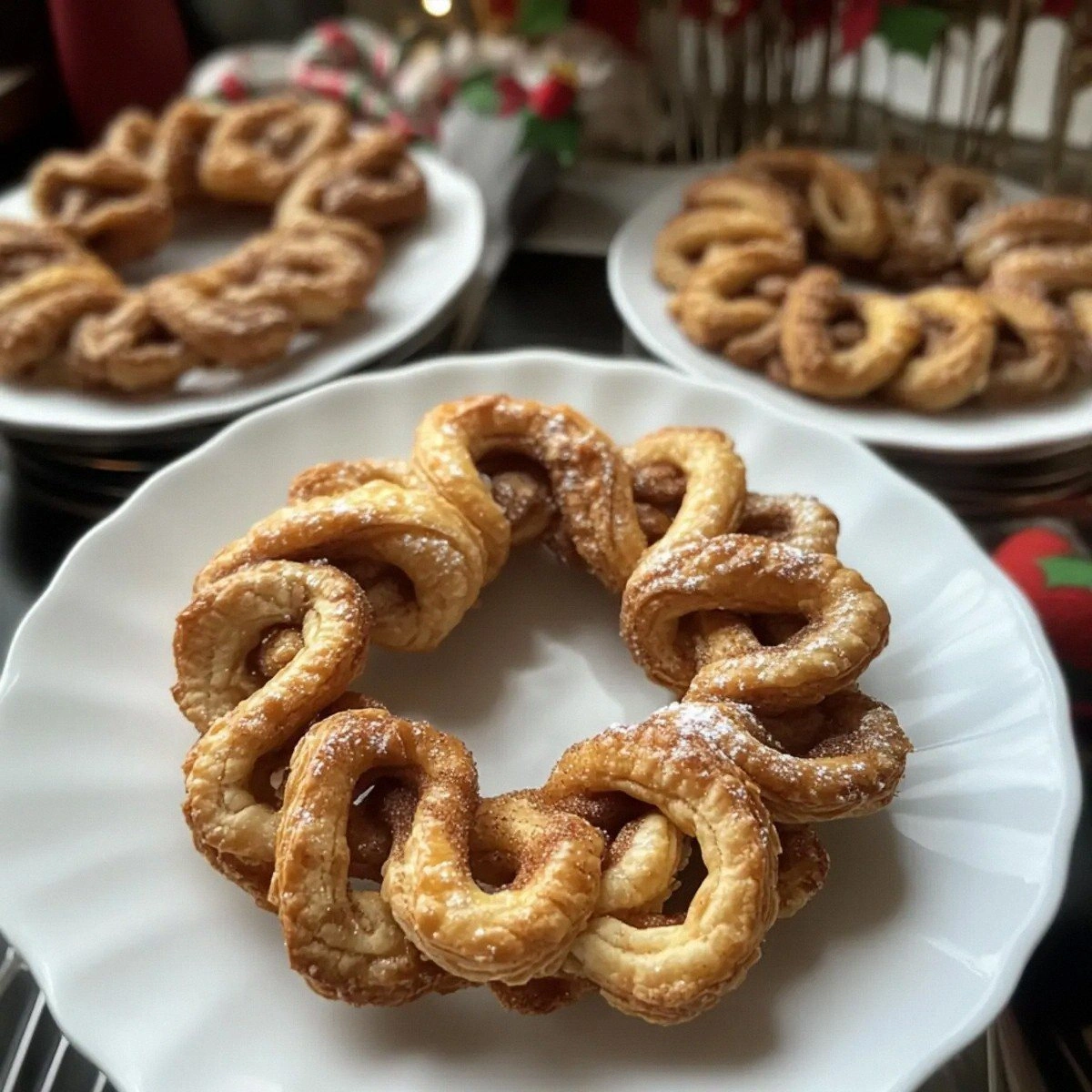 Crispy Christmas Wreath Palmiers for Festive Delight