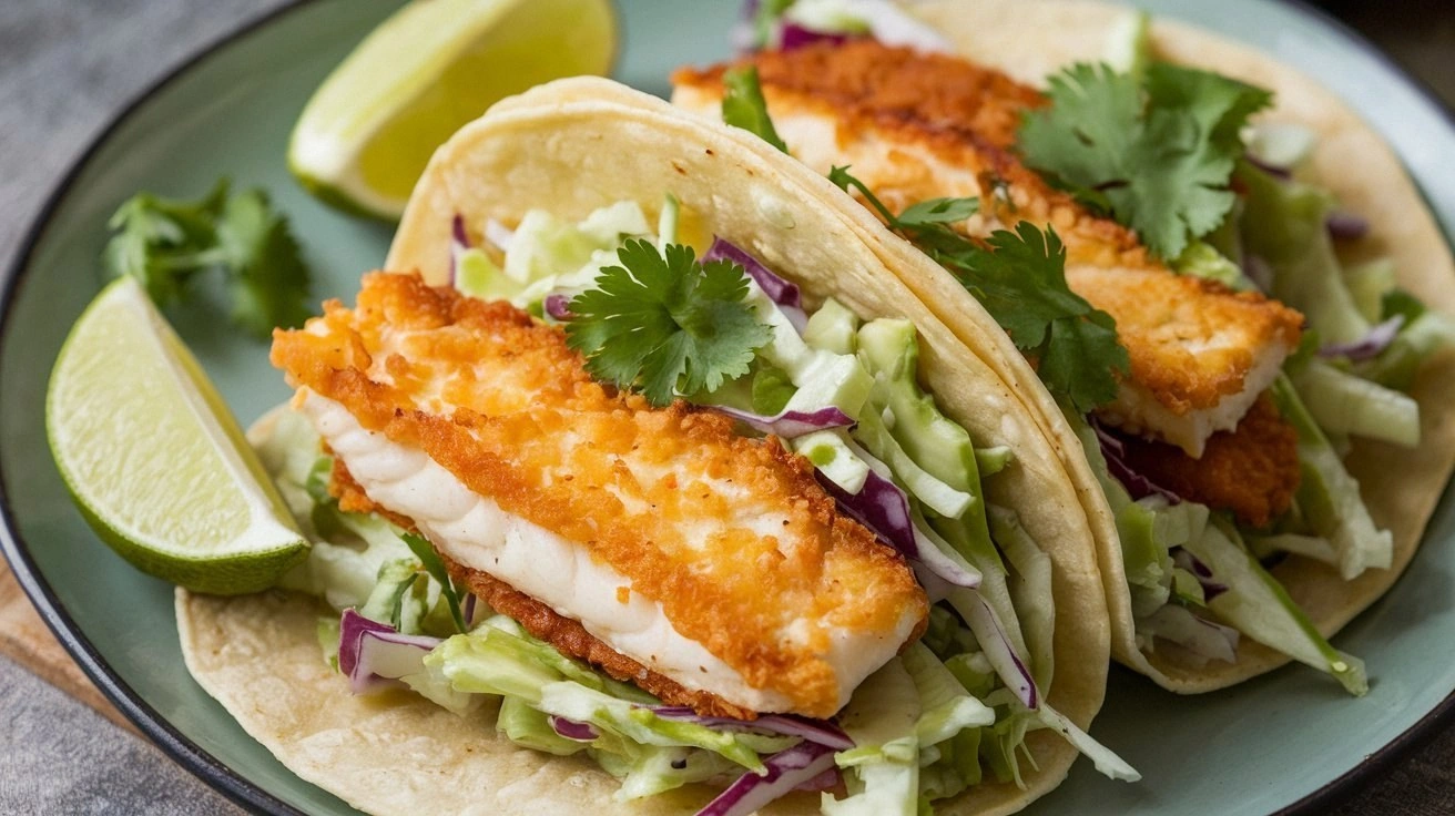 Crispy Fish Tacos with Cilantr