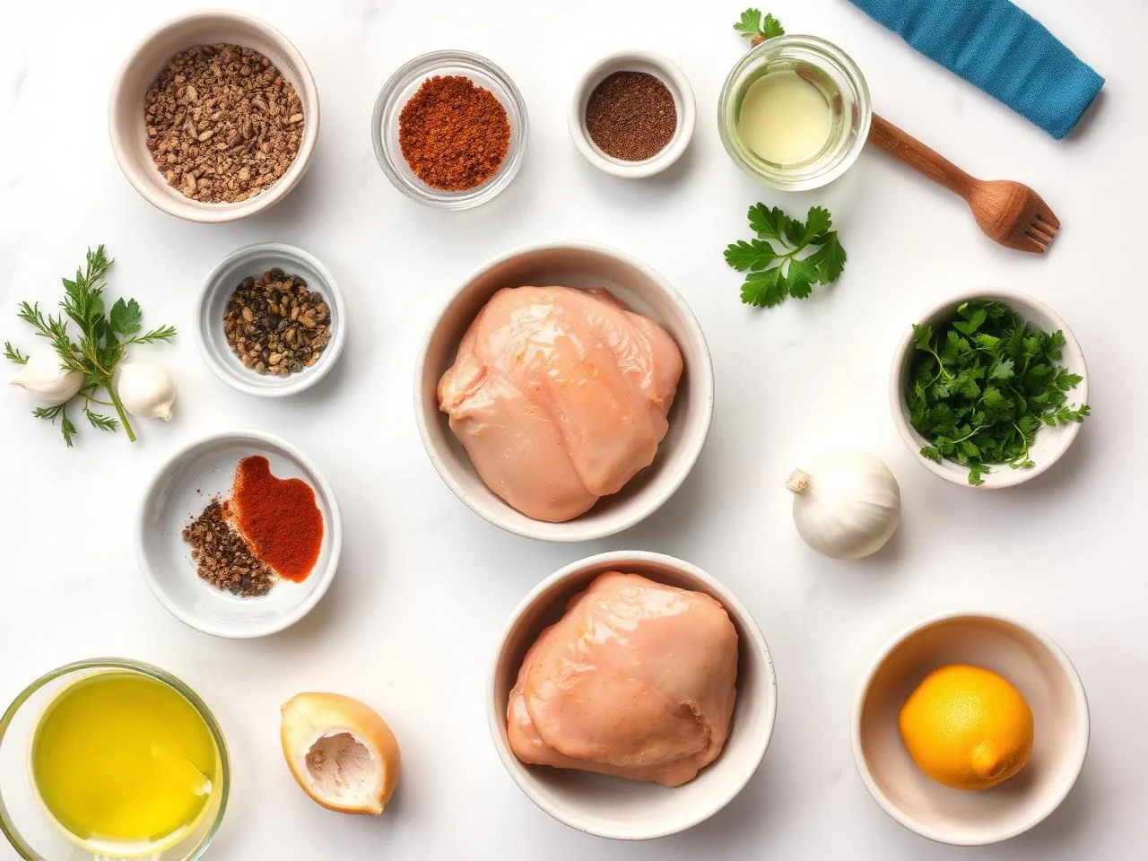 Ingredients for Crispy Fried Chicken Thighs