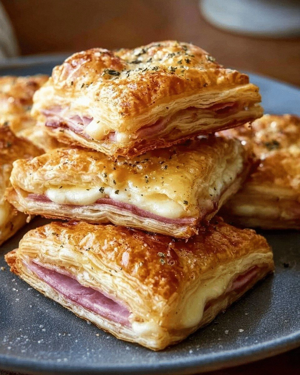 Crispy Ham and Cheese Puff Pas