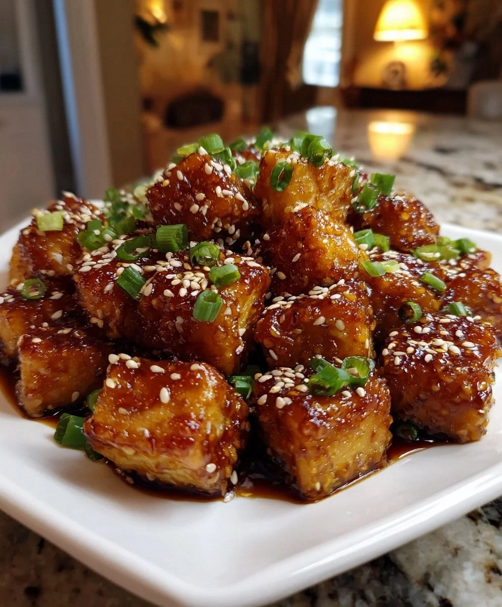 Crispy Honey Garlic Tofu