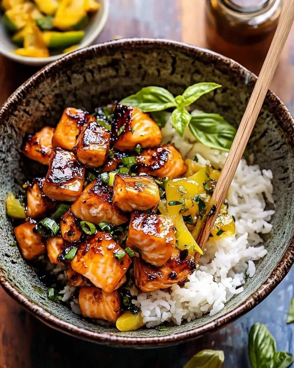 Crispy Honey Ginger Salmon Bowl: A Flavorful Delight!