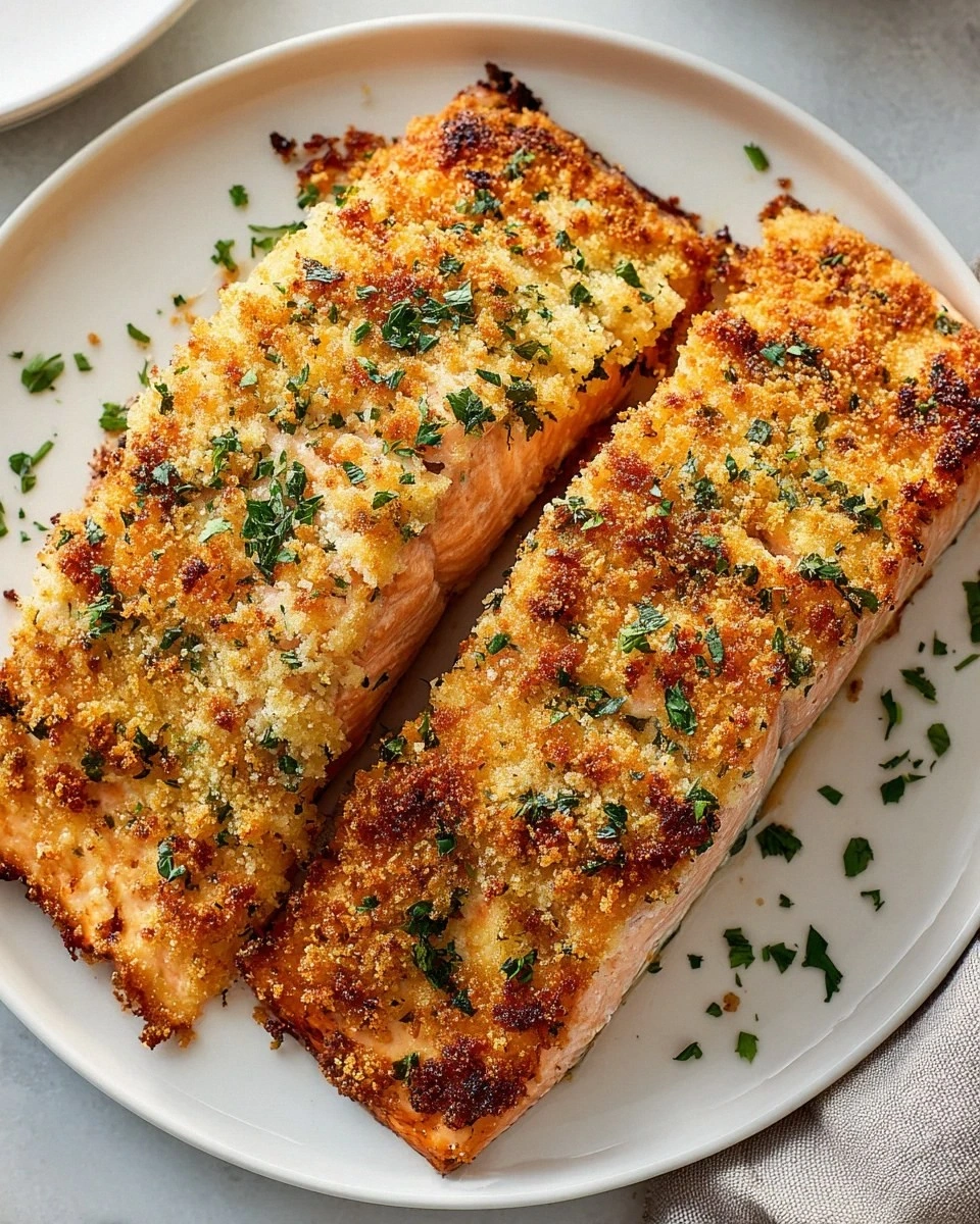 Crispy Parmesan Crusted Baked Salmon: A Flavorful Delight