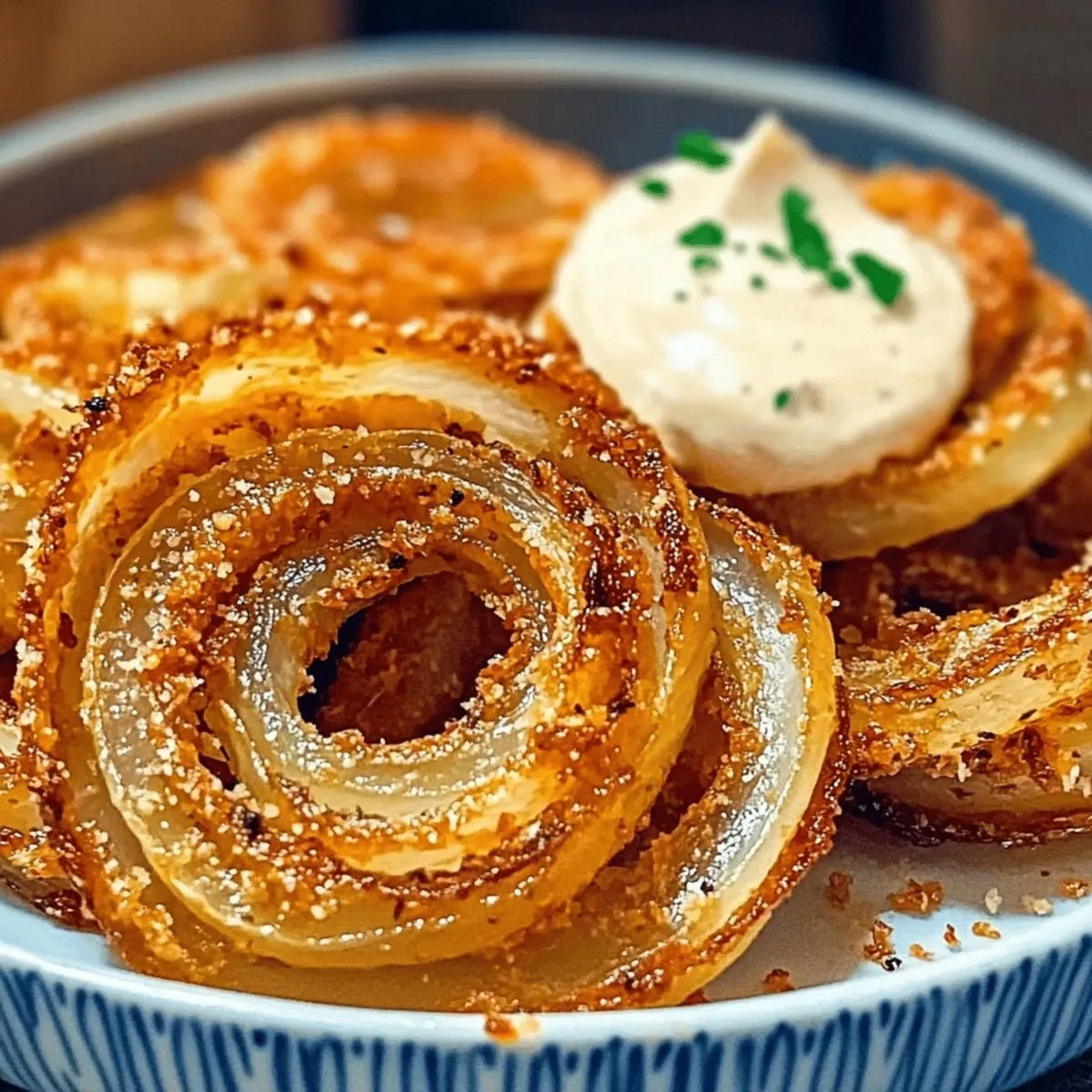 Crispy Parmesan Onion Rings fo
