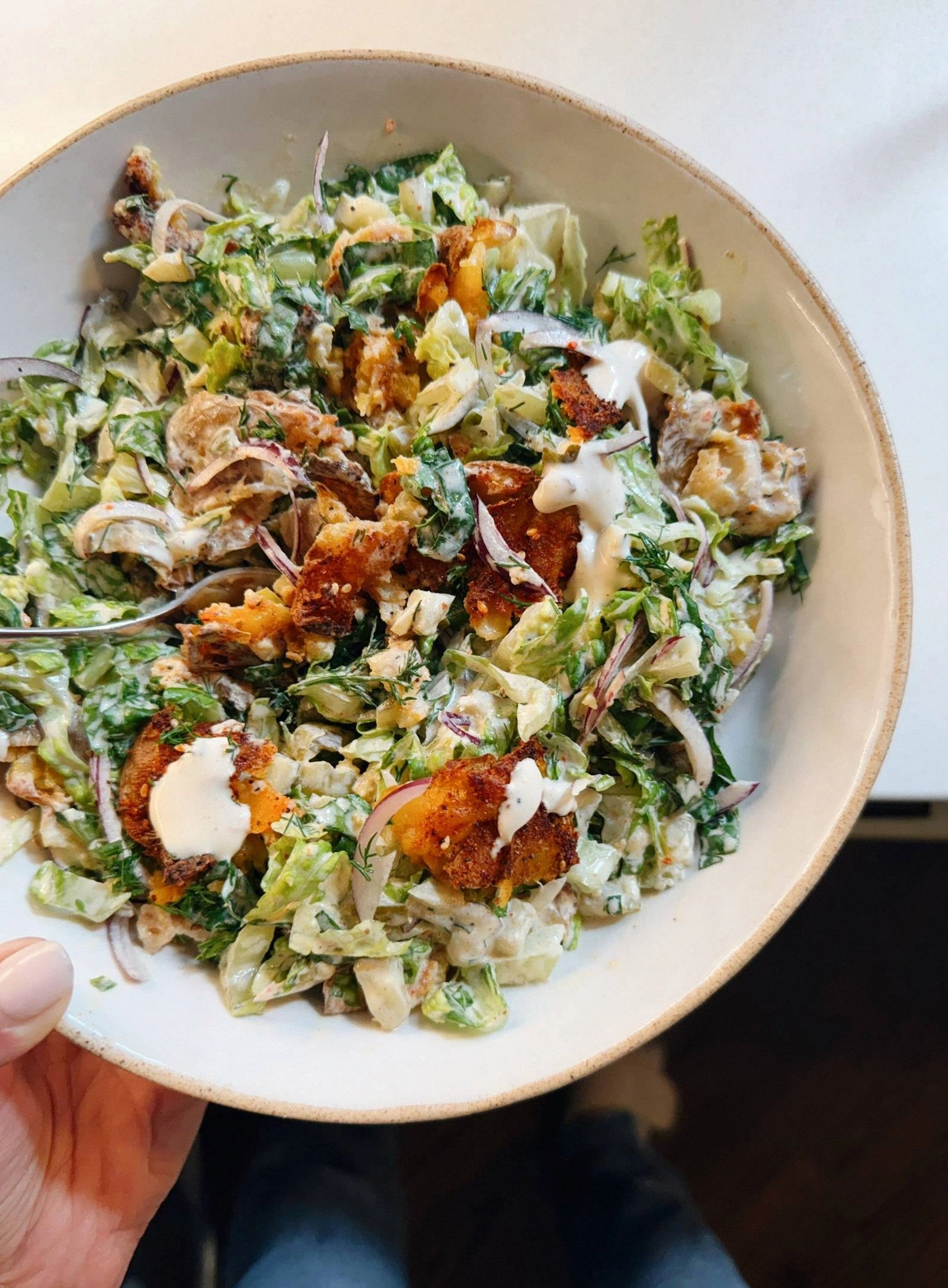 Crispy Smashed Potato Salad