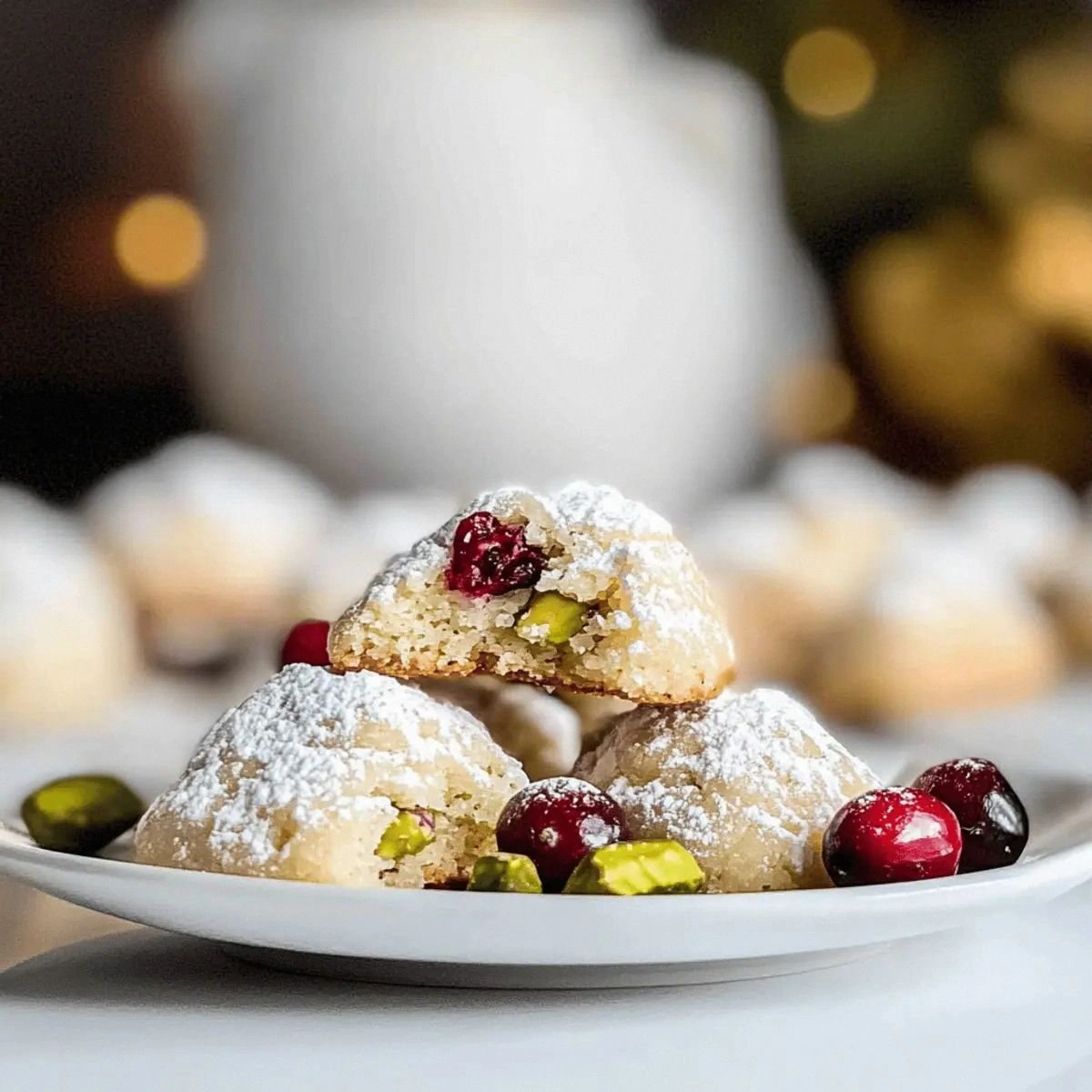 Crispy Tea Cookies with Cranberries and Pistachios Delight