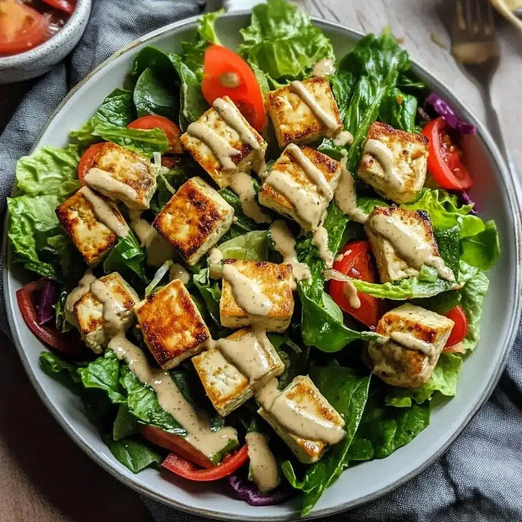 Crispy Tofu Salad With Miso Ta