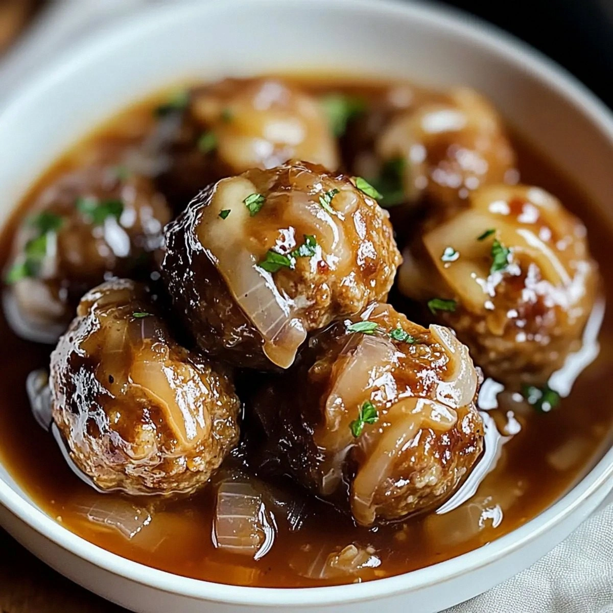 Crock Pot French Onion Meatballs for Cozy Family Dinners