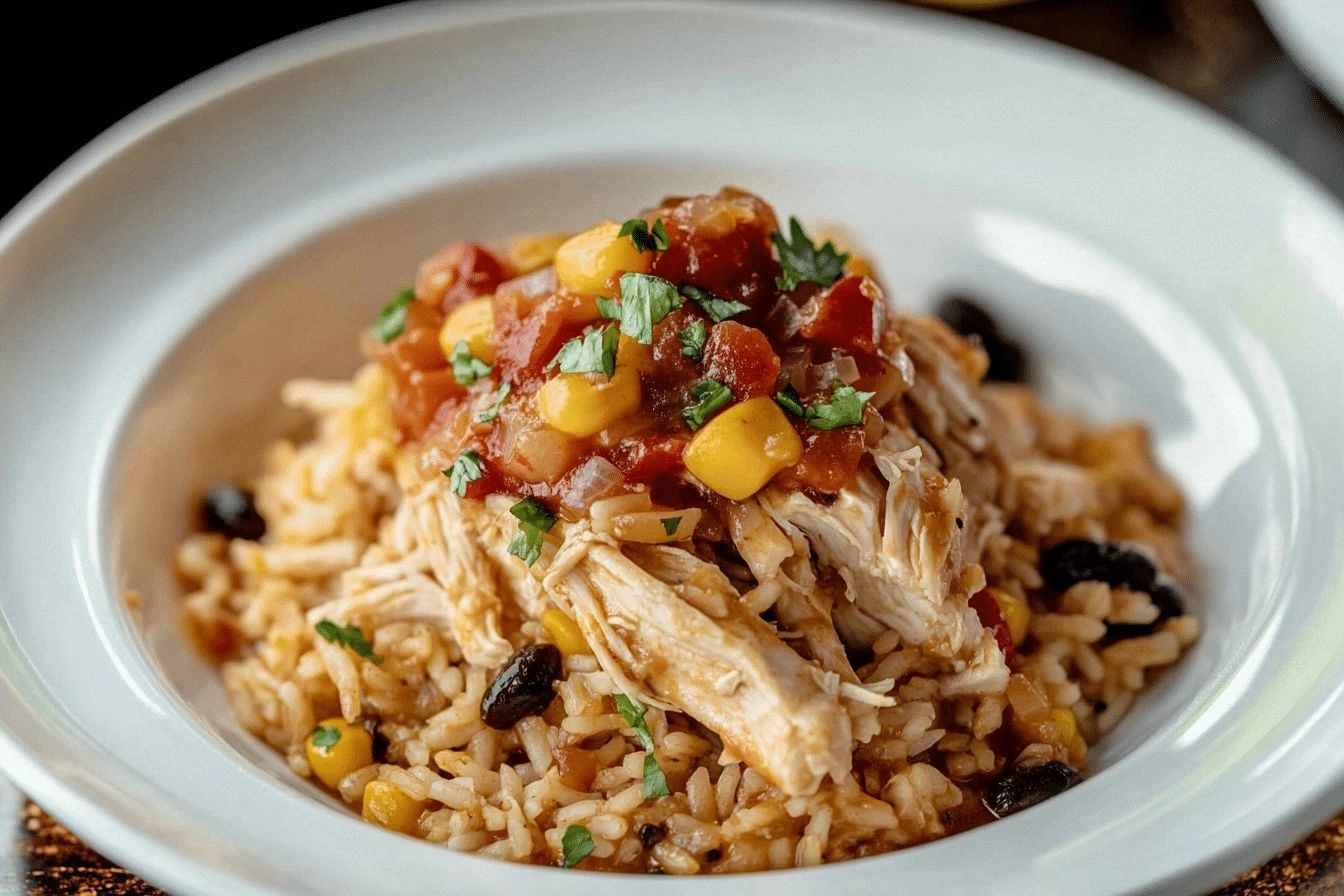Crockpot Fiesta Chicken and Ri