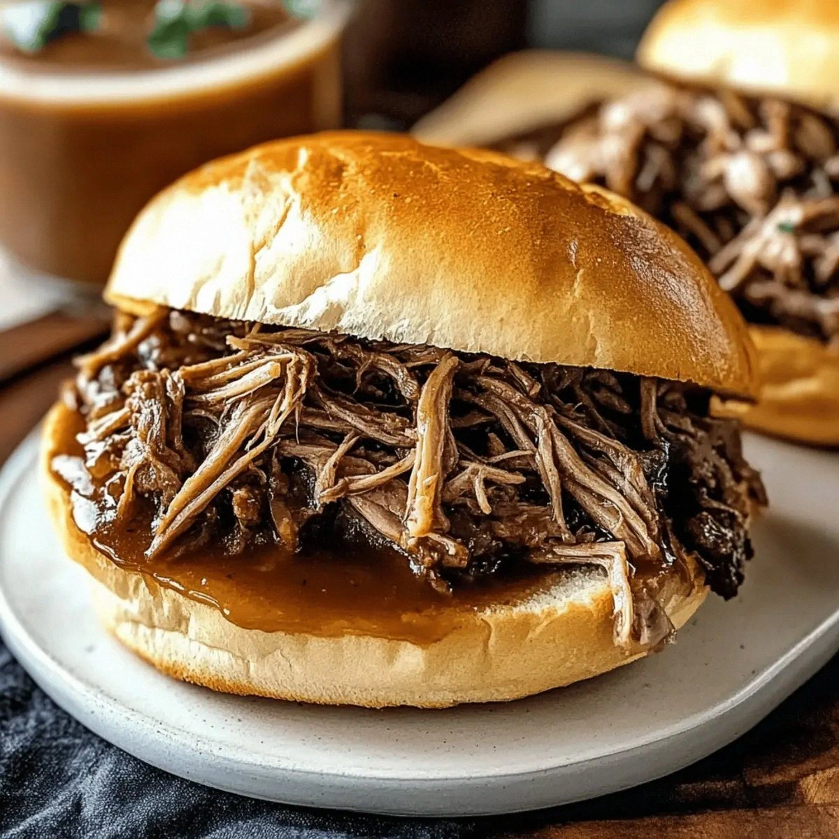Crockpot French Dip Sandwiches