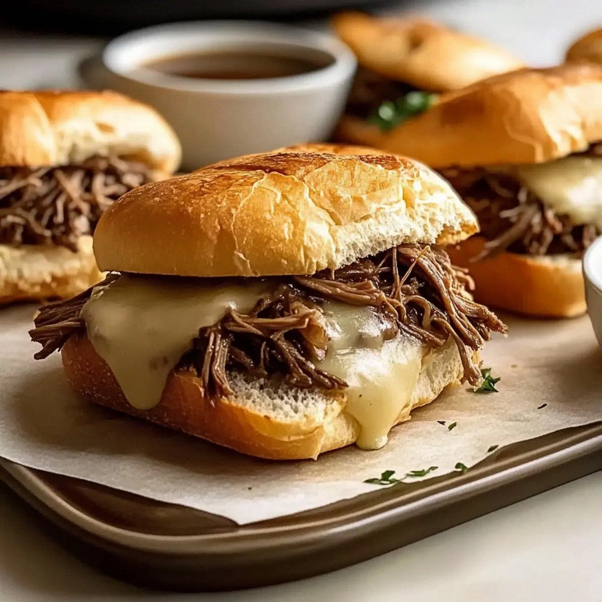 Crockpot French Dip Sandwiches