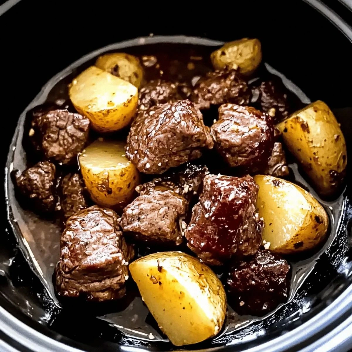 Crockpot Garlic Butter Beef Bites with Potatoes: Cozy Comfort!