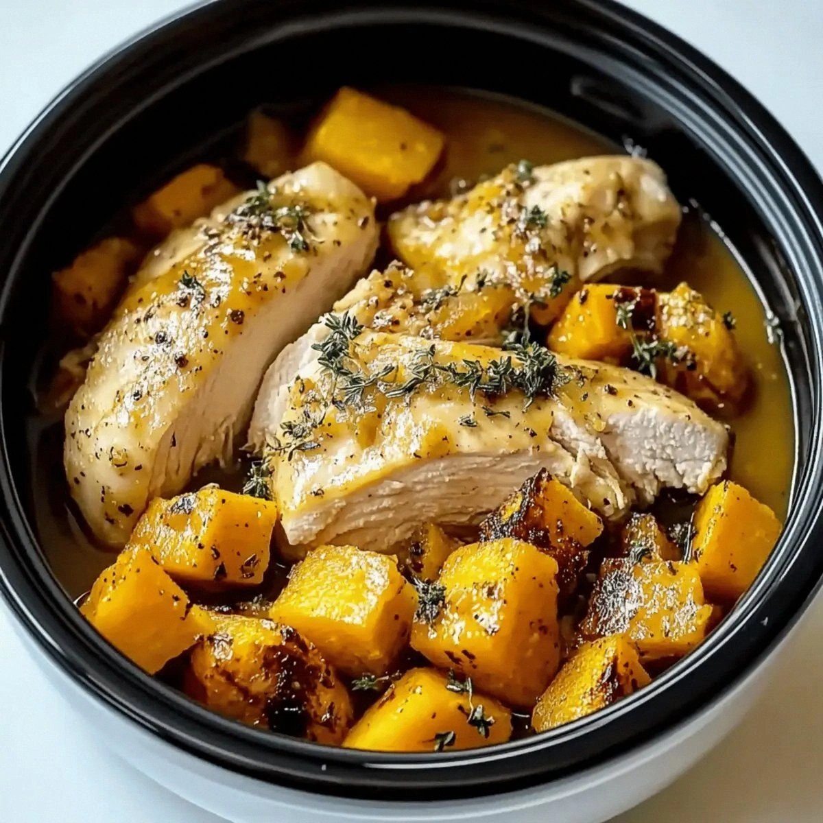 Crockpot Maple Dijon Chicken with Butternut Squash Bliss