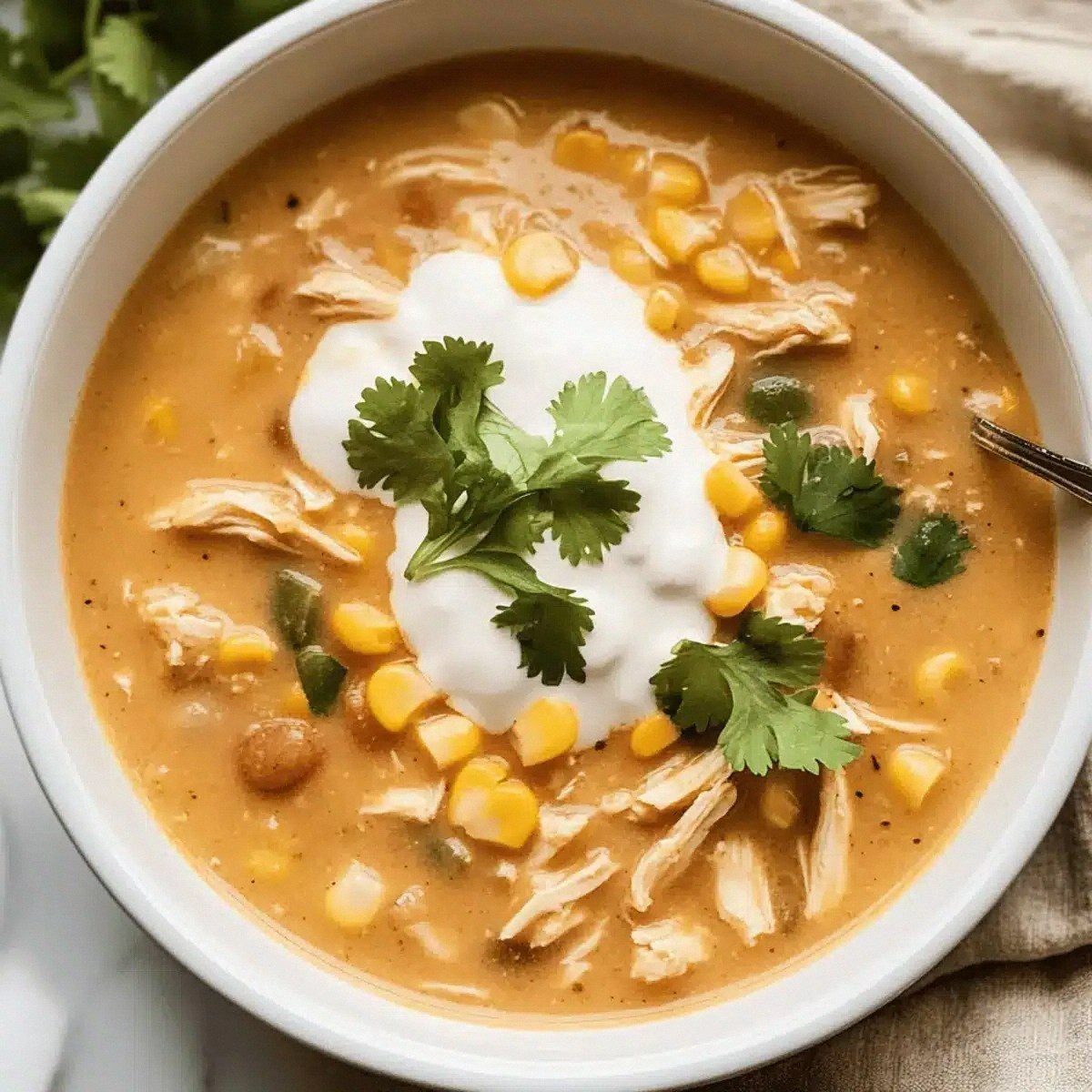 Crockpot Sweet Corn & Pepper Jack White Chicken Chili Bliss