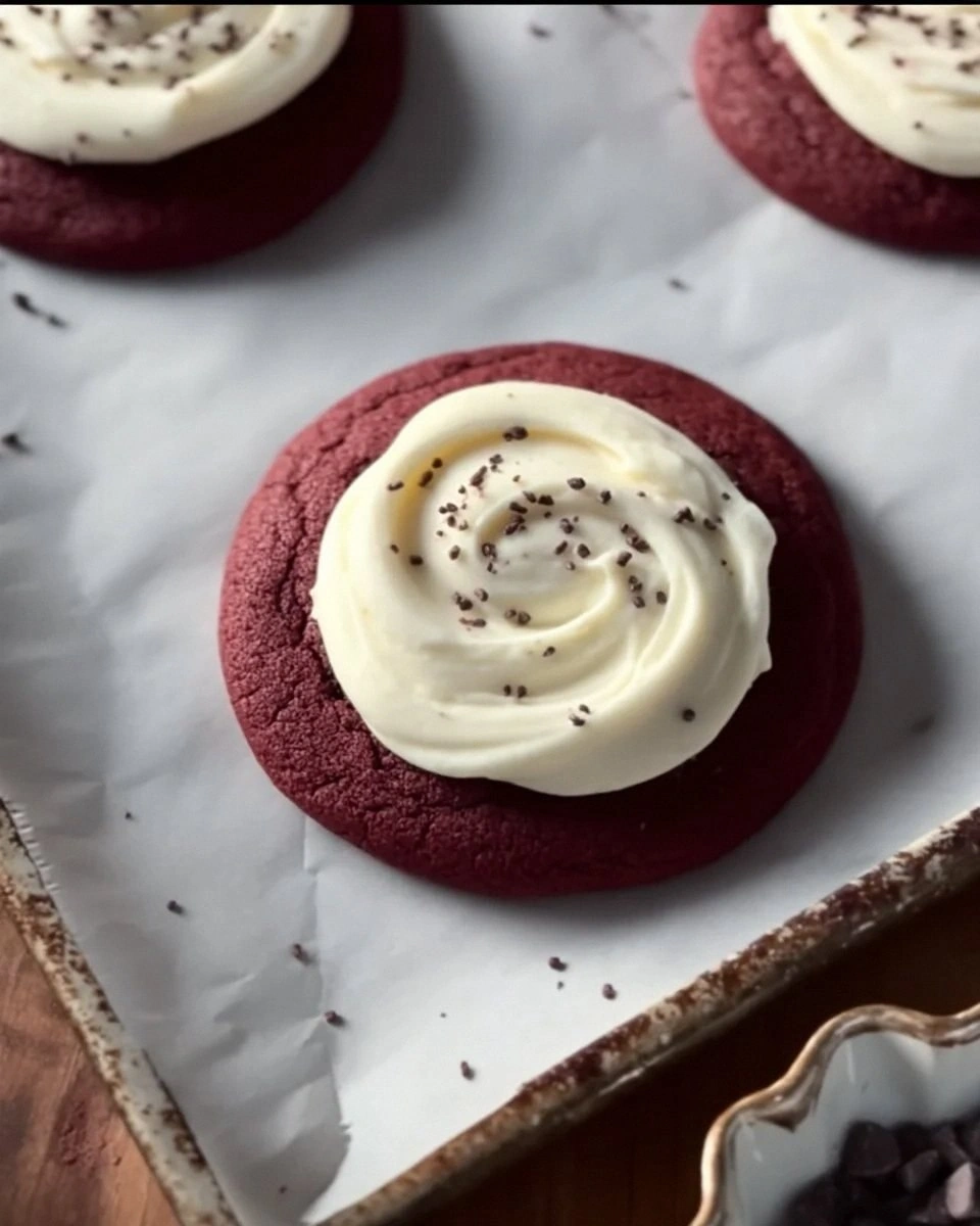 Crumbl Copy Cat Red Velvet Cupcake Cookies