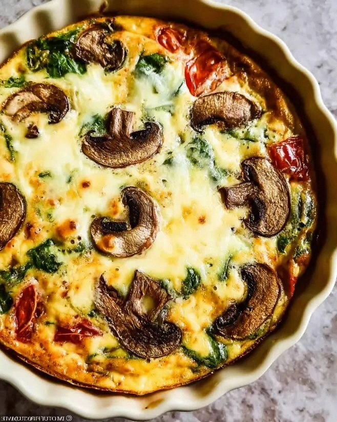 Crustless Mushroom and Spinach Quiche: A Simple Delight!