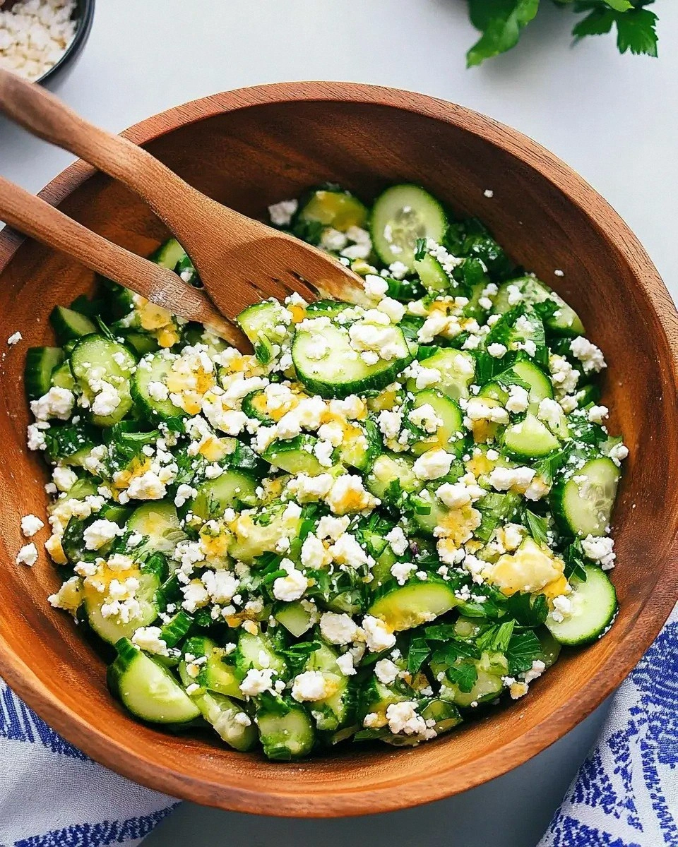 Cucumber Feta Salad Recipe is a refreshing delight!