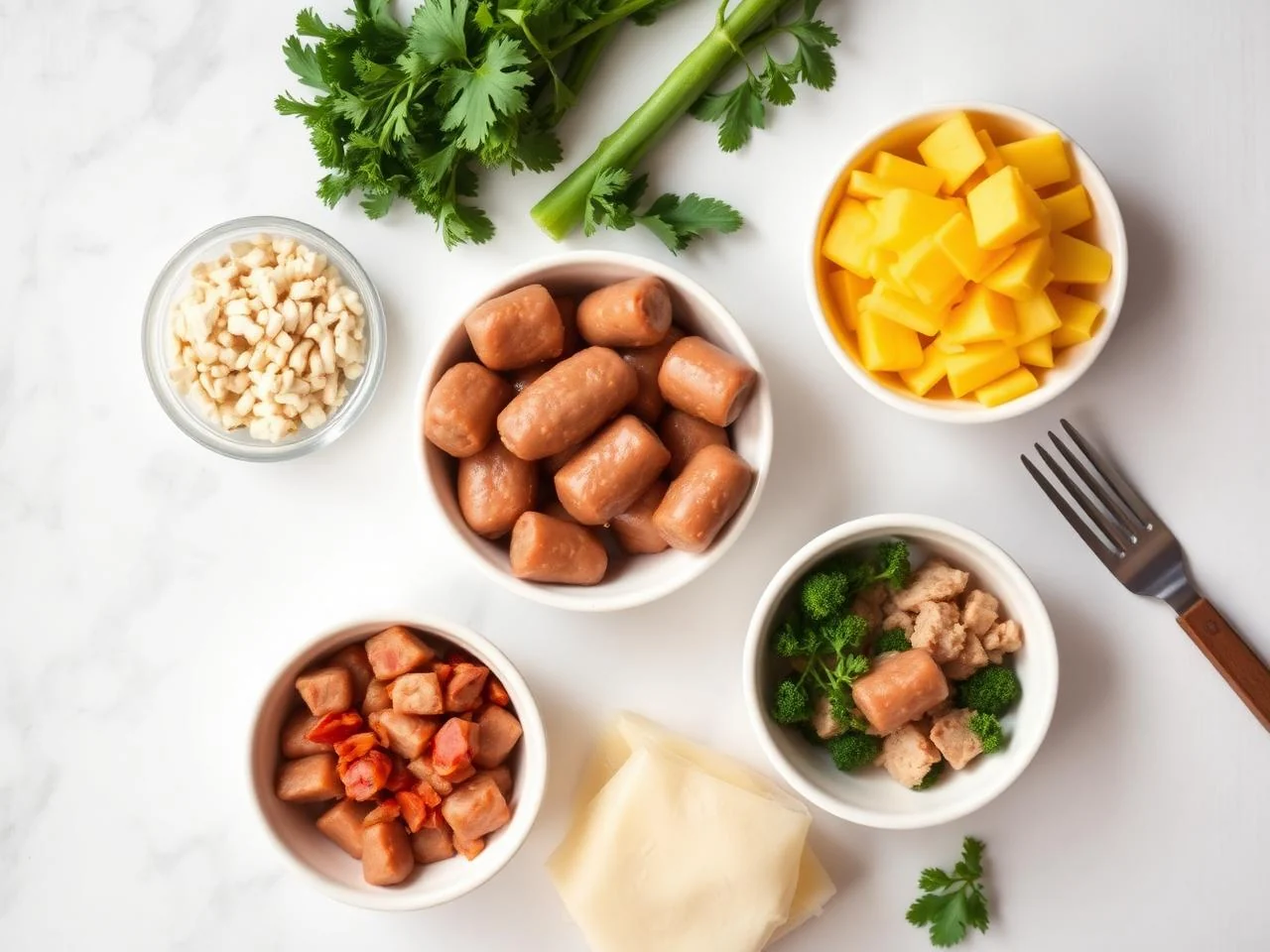 Ingredients for Cumberland Sausage Casserole
