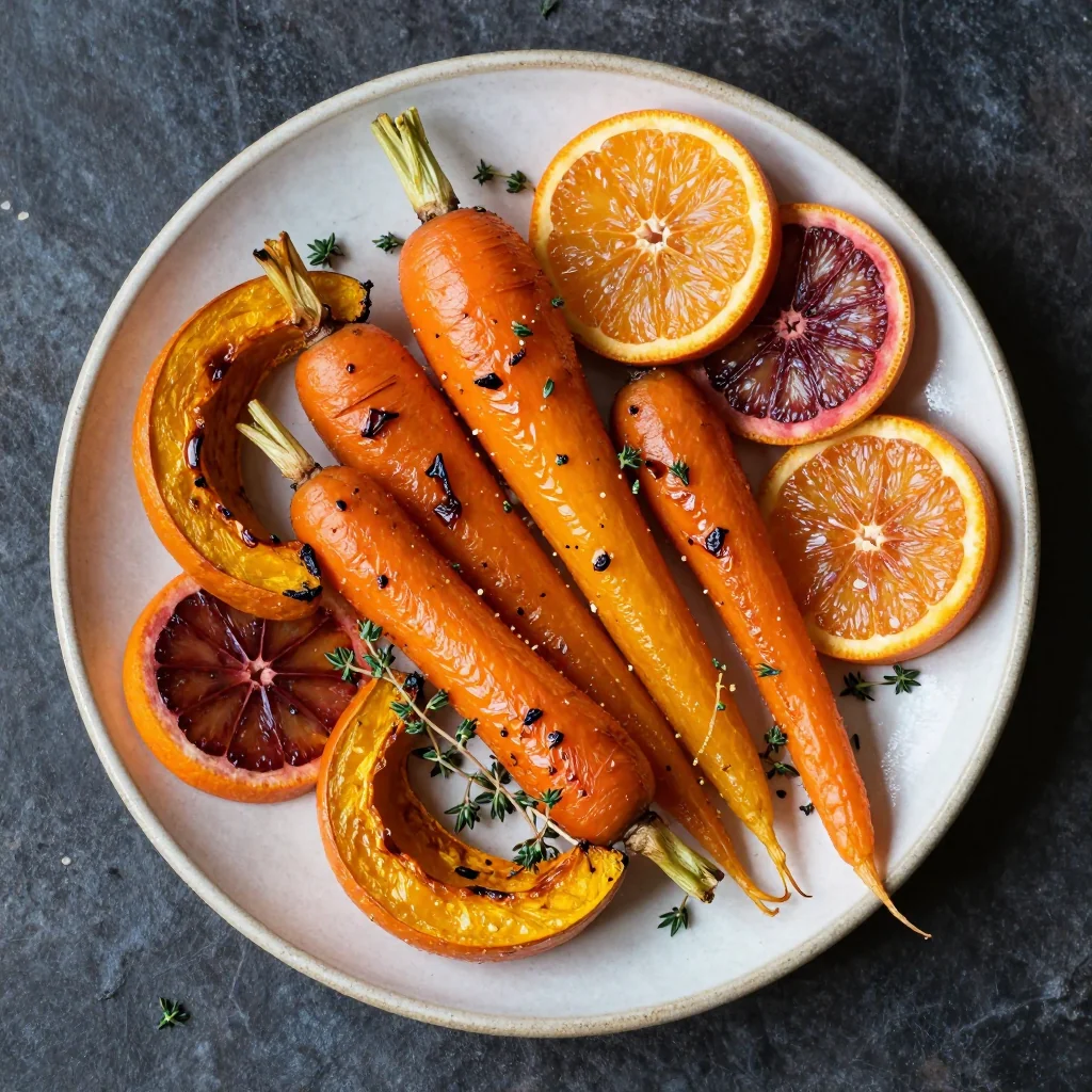 citrus roasted winter squash and carrots for new year clean eating
