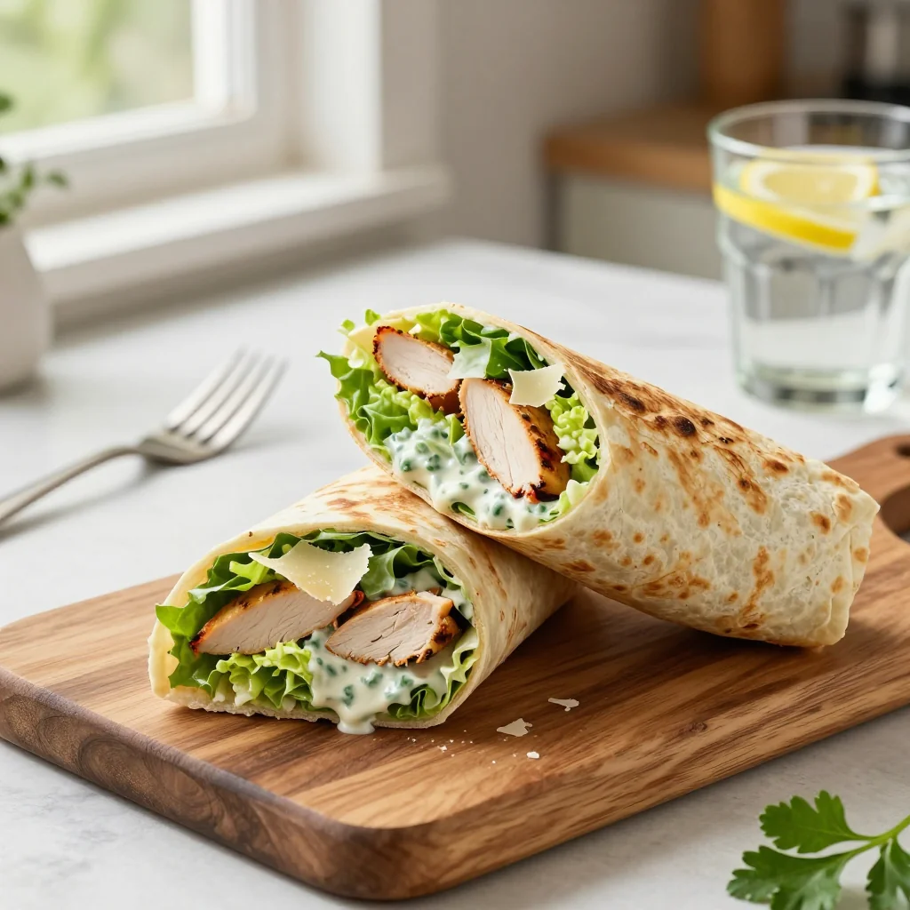 Chicken Caesar Wraps for Lunch Meal Prep