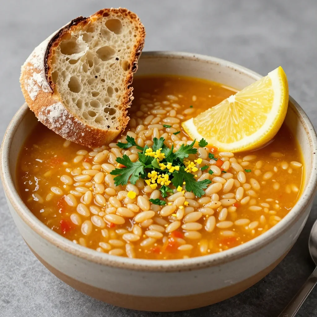 Pantry Tomato And Rice Soup With Lemon And Parsley Zest